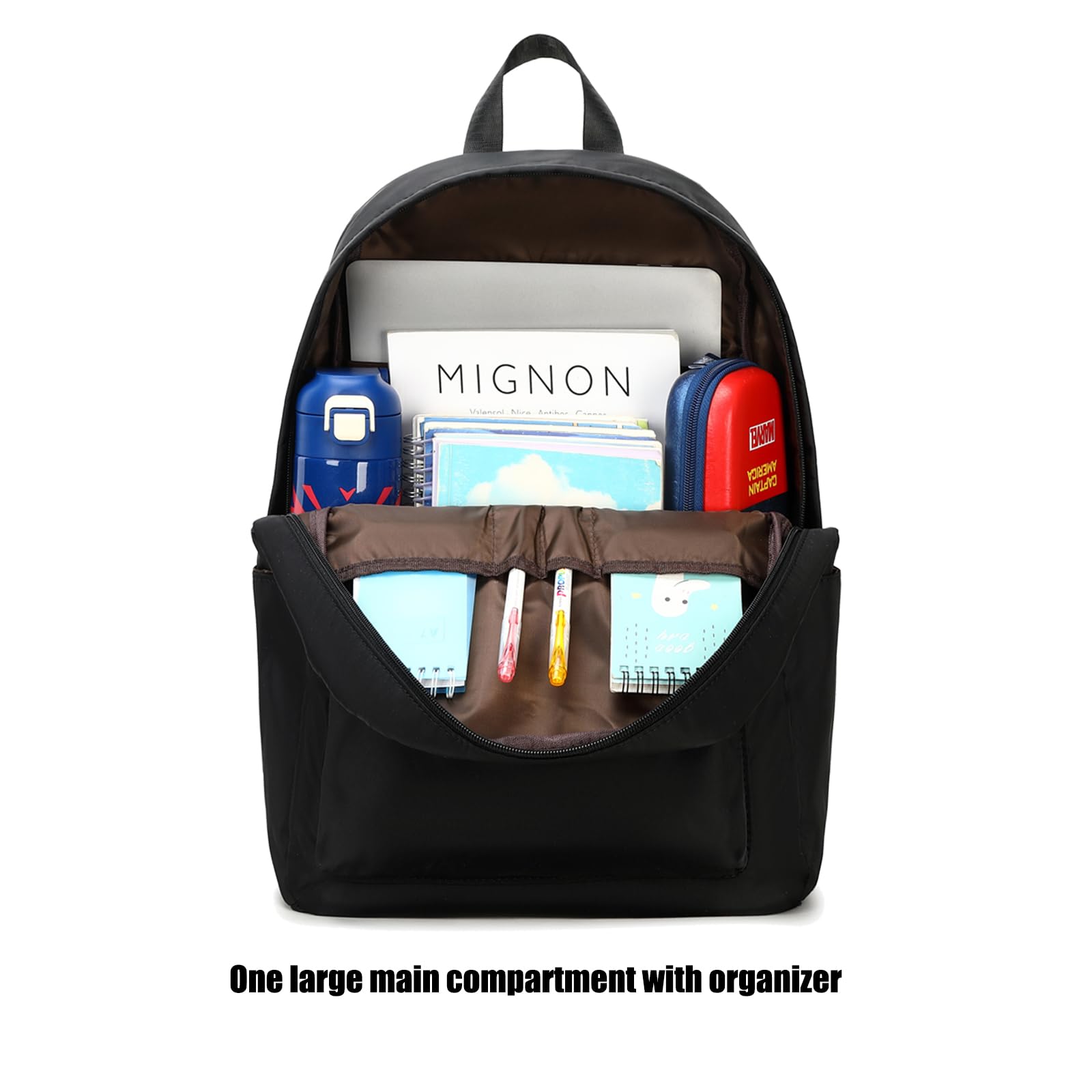 Octsky Waterproof Lightweight 17 Inch School Backpack for Elementary & Middle School Students - Durable Laptop Bookbag for Teens - Perfect for School, Travel & Daily Use - Black
