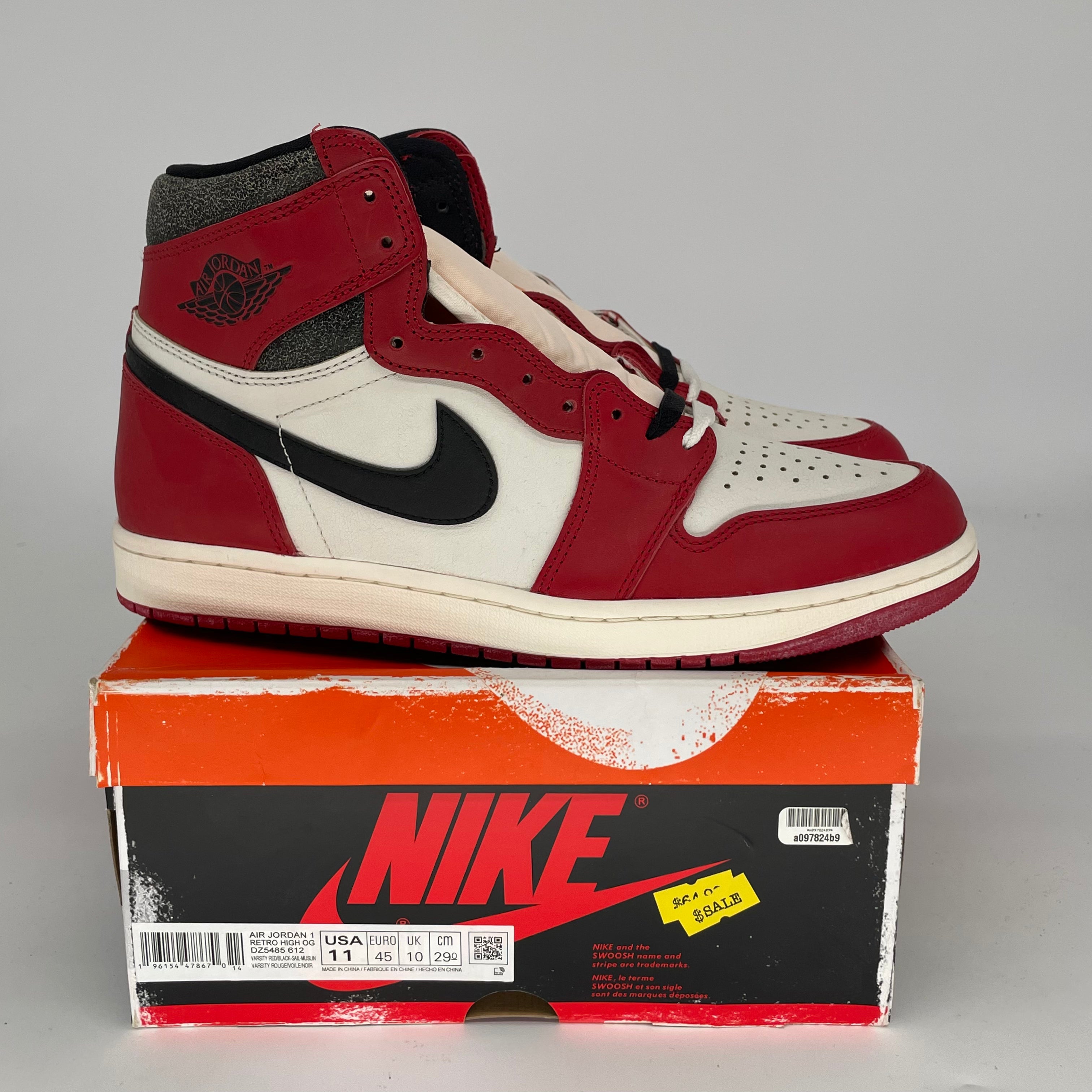 Original Air Jordan 1 Retro High OG 'Lost and Found' Sneakers - Men's Size 11 (DZ5485-612) - Authentic Retro Basketball Shoes for Collectors & Streetwear Fashion