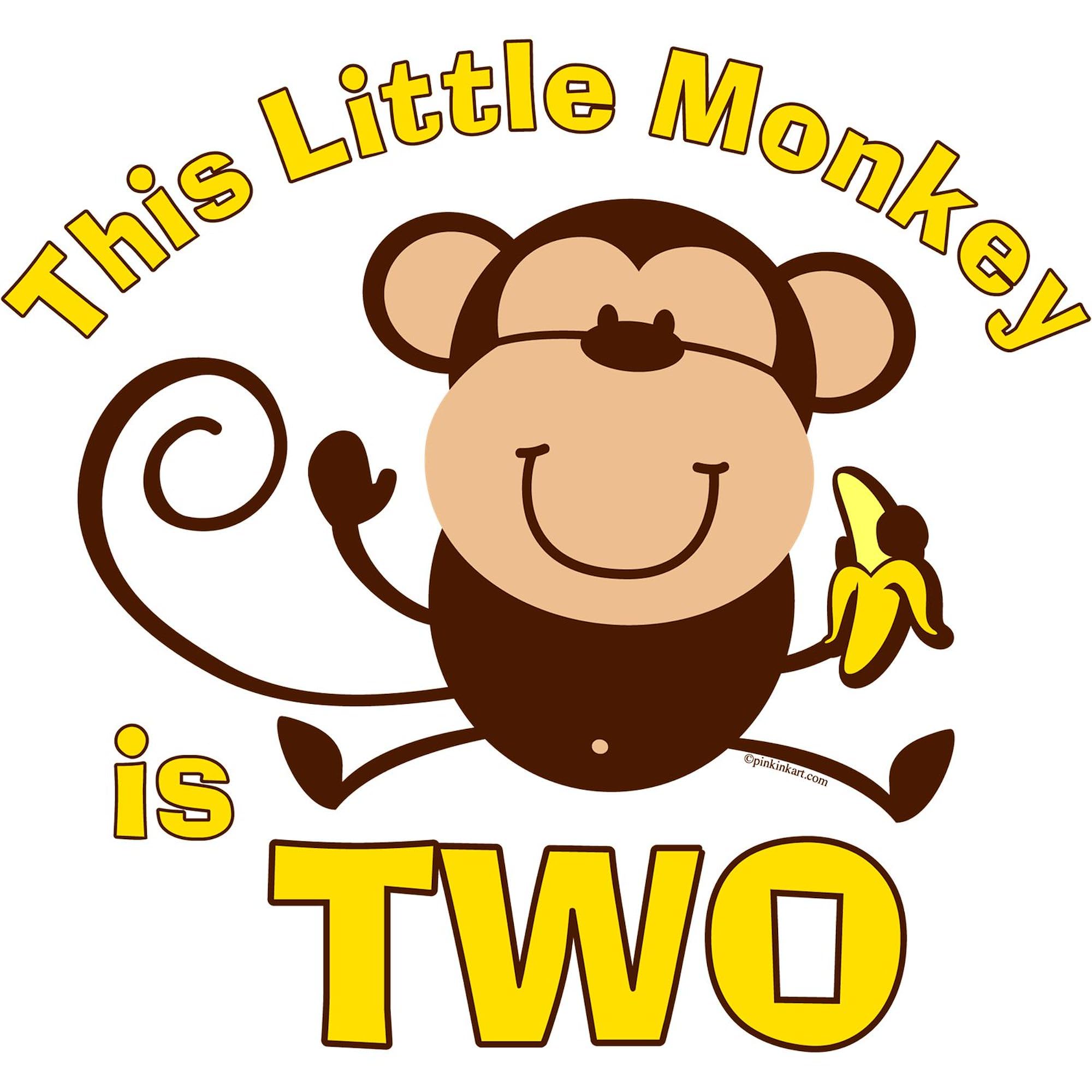 Little Monkey 2nd Birthday Boy Refrigerator Magnet - 3x2 Inch Rectangle Fridge Magnet for Kids Room Decor, Party Favors & Kitchen Organization