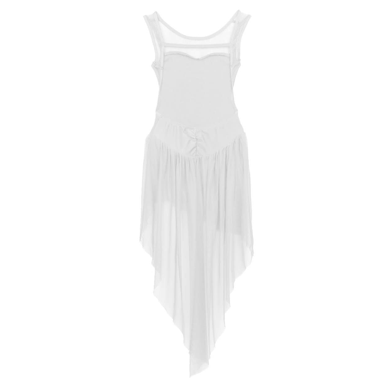 Girls Mesh Ballet Dance Dress - Sleeveless Lyrical Leotard with Skirt for Contemporary Modern Dance | Perfect for Gymnastics, Performances & Dance Classes