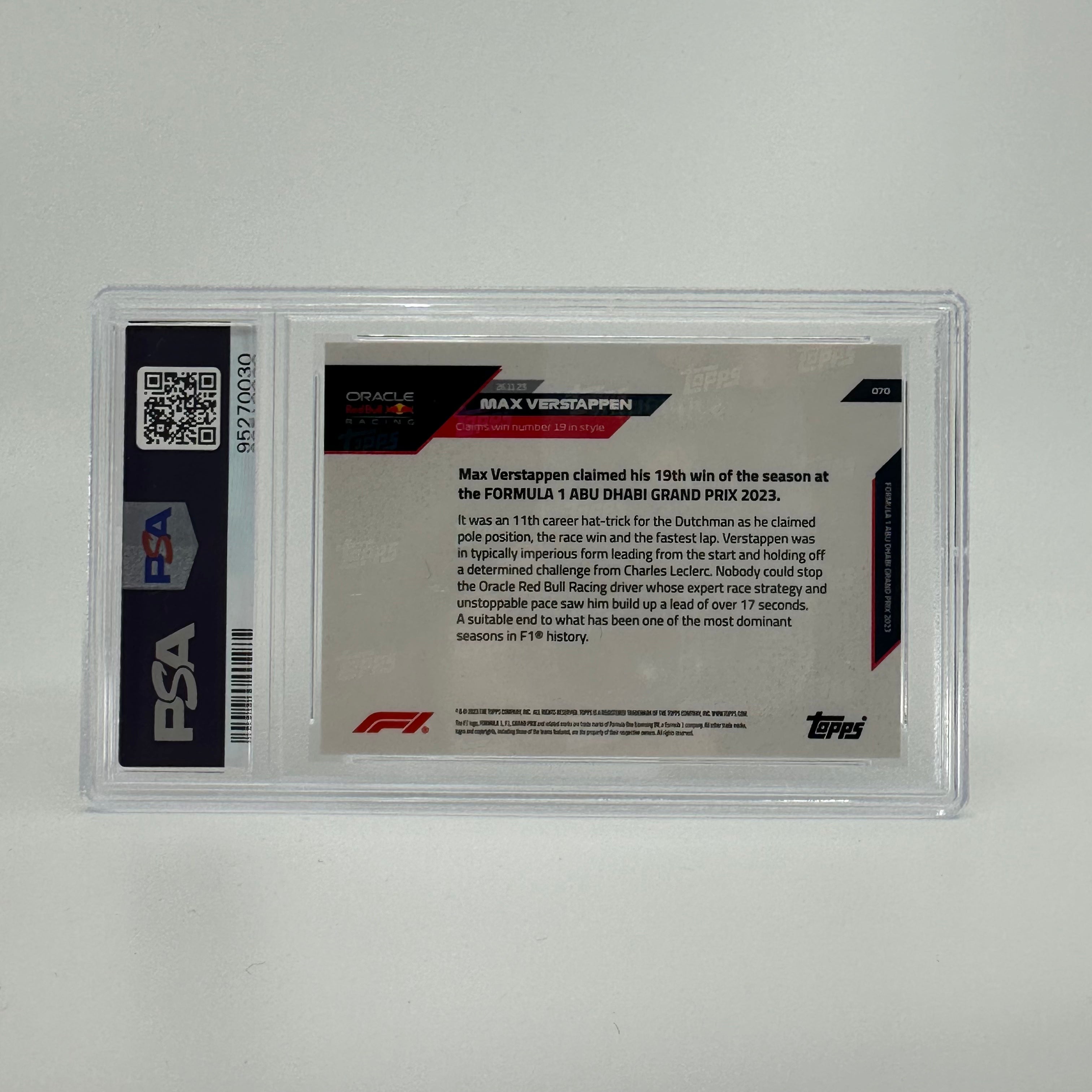 PSA 9 Graded 2002 Max Verstappen #70 Blue Racing Card - Perfect for F1 Collectors and Motorsport Memorabilia Enthusiasts