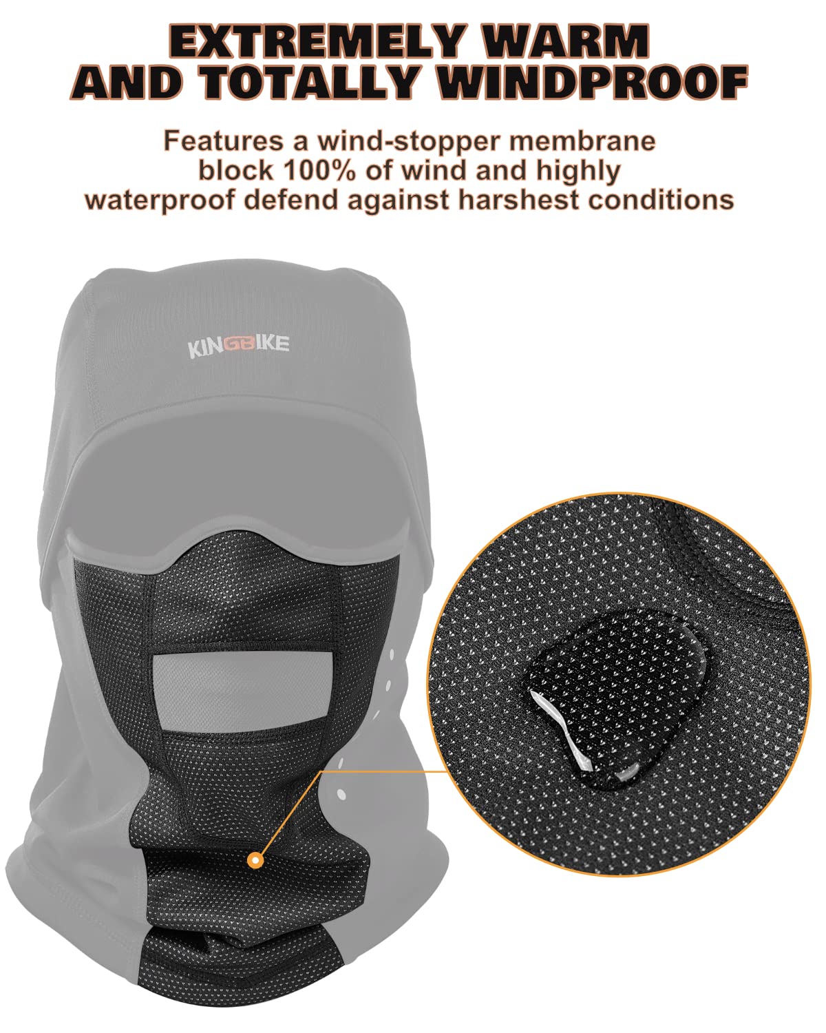 KINGBIKE Balaclava Ski Mask for Men & Women - Water Resistant, Windproof Fleece Thermal Full Face Cover for Winter Sports, Motorcycling, Snowboarding & Cold Weather Protection