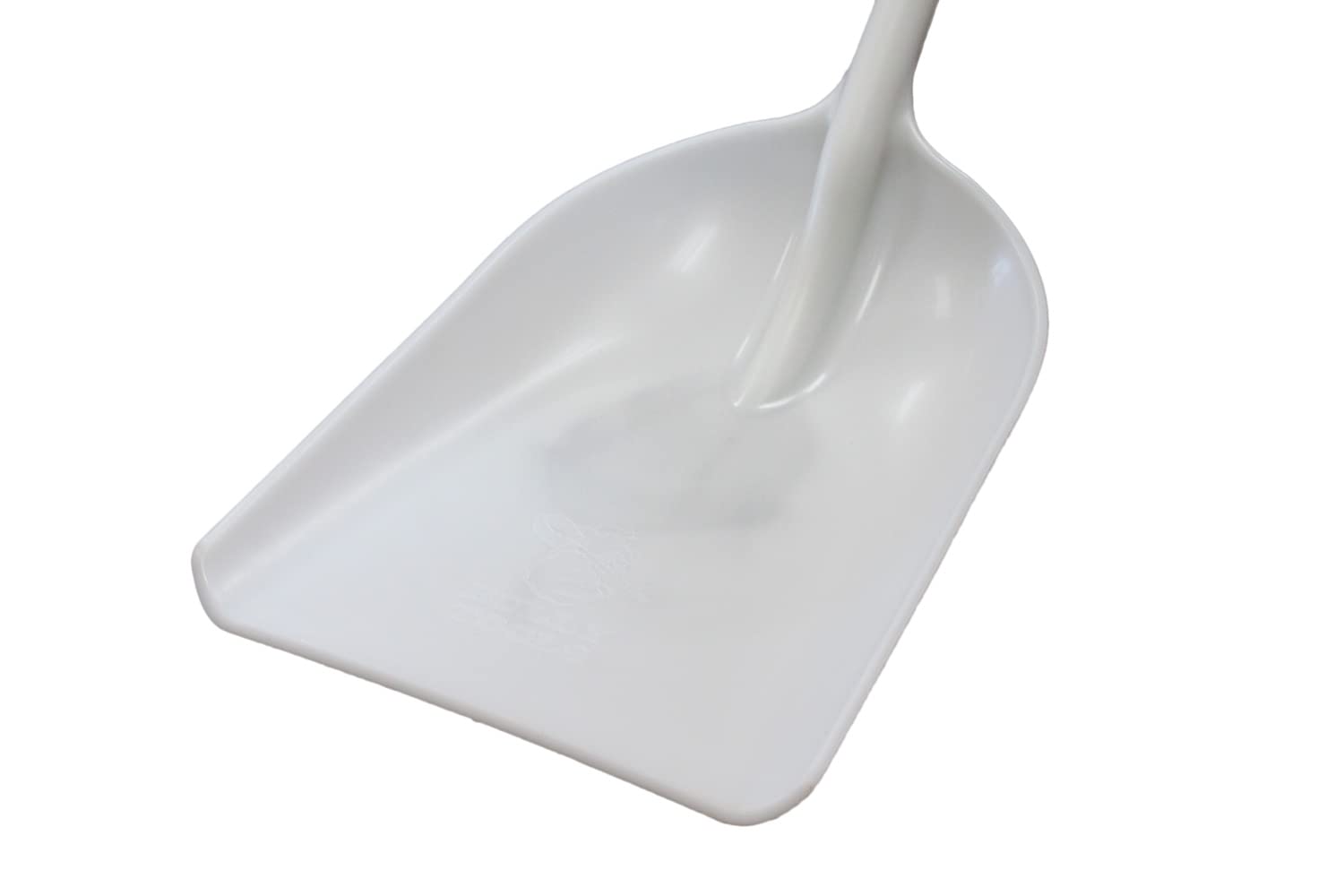 Bully Tools 42-Inch Durable One-Piece Poly Snow Shovel for Efficient Snow Removal, Mulch Cleaning, and Yard Maintenance (White) - Ideal for Driveways, Sidewalks, and Garden Care
