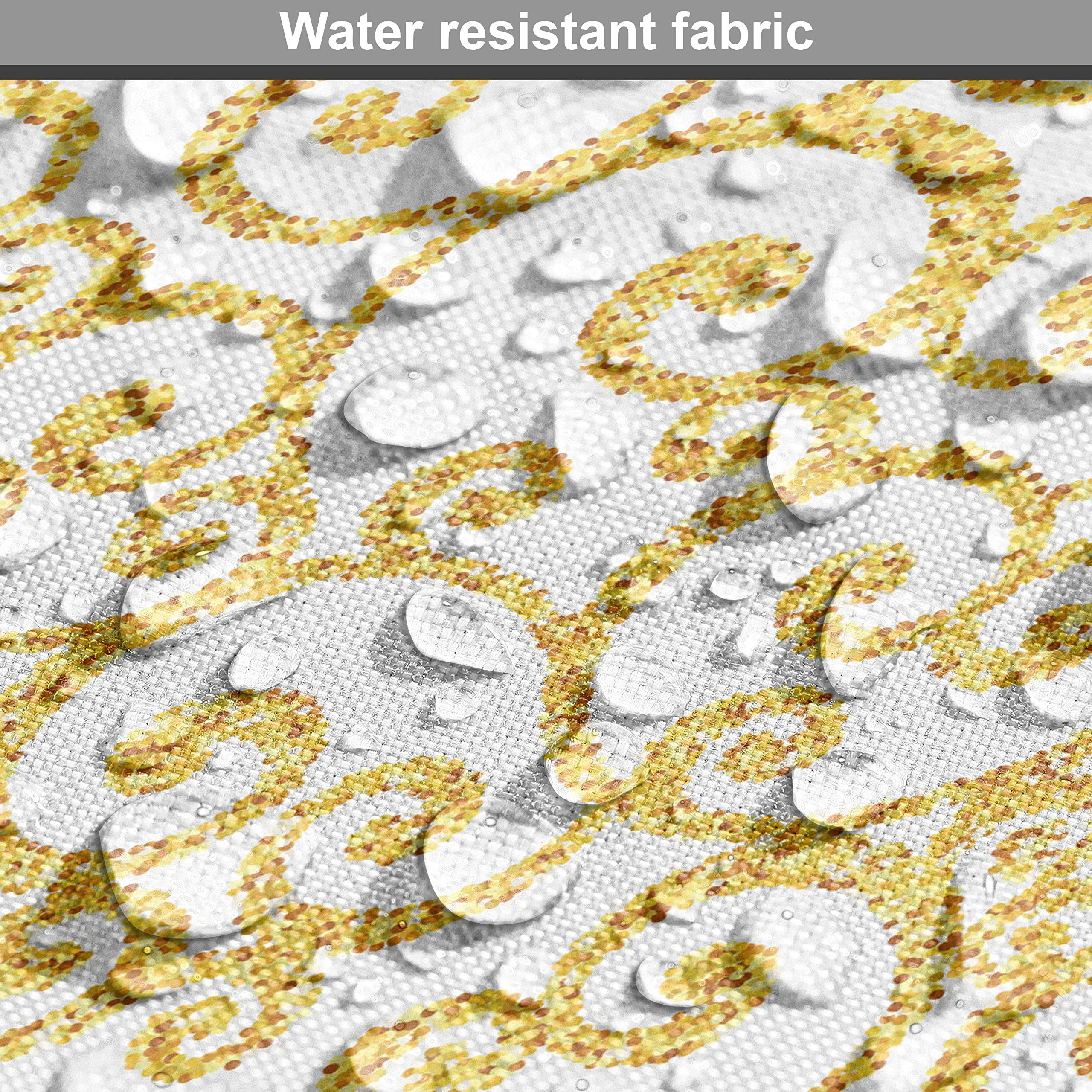 Ambesonne Victorian Floral Fabric - Golden Yellow Ivy Swirls for Upholstery & Home Decor | Antique Motif Fabric by The Yard