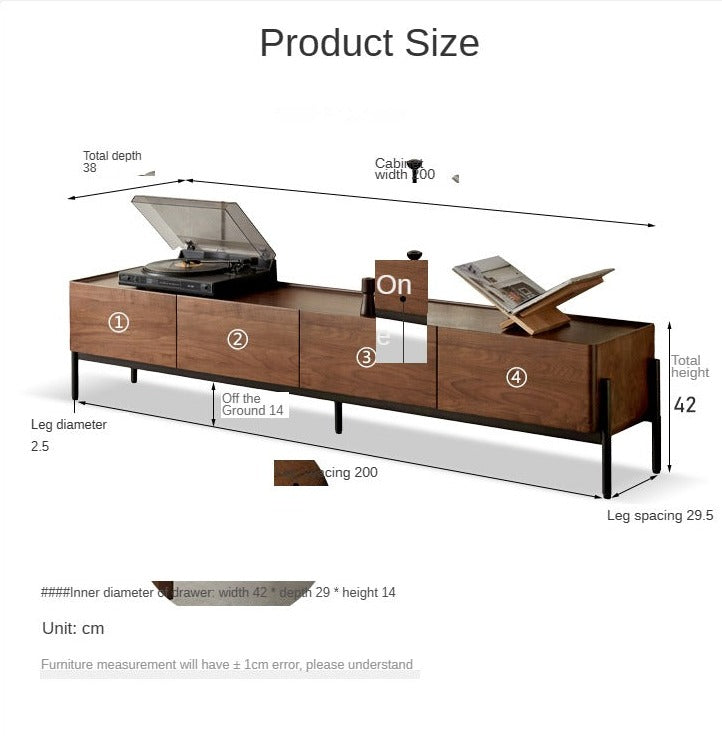 Black Walnut Solid Wood TV Stand - Modern Entertainment Center for Living Room, Bedroom, Home Theater | Durable Hardwood Media Console with Storage Shelves | Perfect for TV, Gaming, Streaming & Home Decor