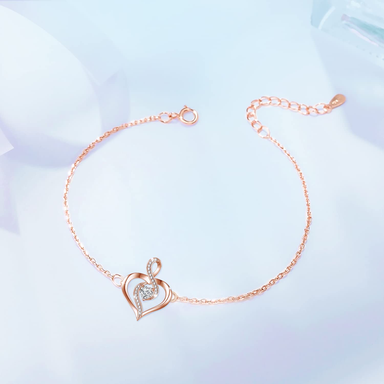 925 Sterling Silver Bracelet for Women - Dinosaur, Rose, Hummingbird, Infinite Love & Elephant Charms | Animal Jewelry Gift for Girlfriend, Wife, Daughter | Perfect for Birthday, Anniversary & Everyday Wear