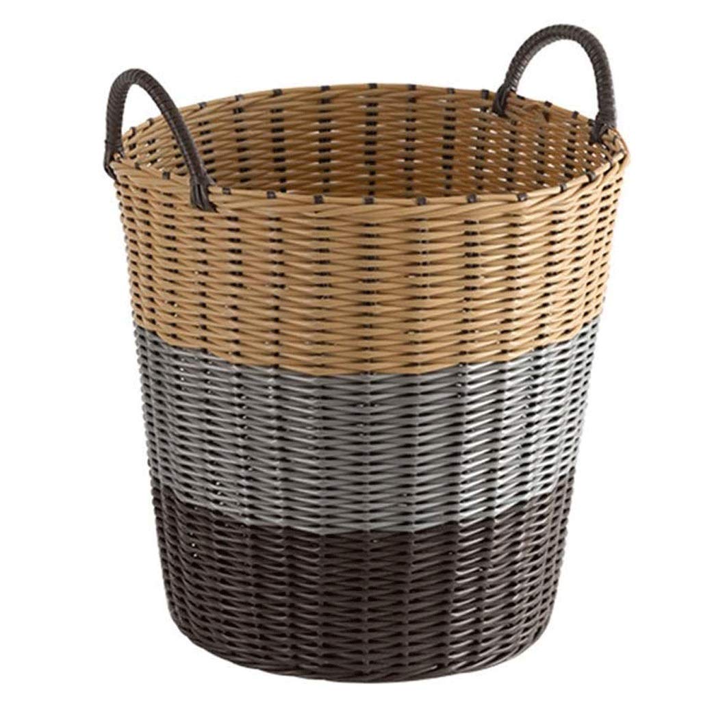 JEONSWOD Large Woven Storage Basket with Handles - XL Baby Laundry Basket for Blankets, Toys, Comforters & Cushions (32x43x42cm) - Perfect for Nursery, Playroom & Home Organization
