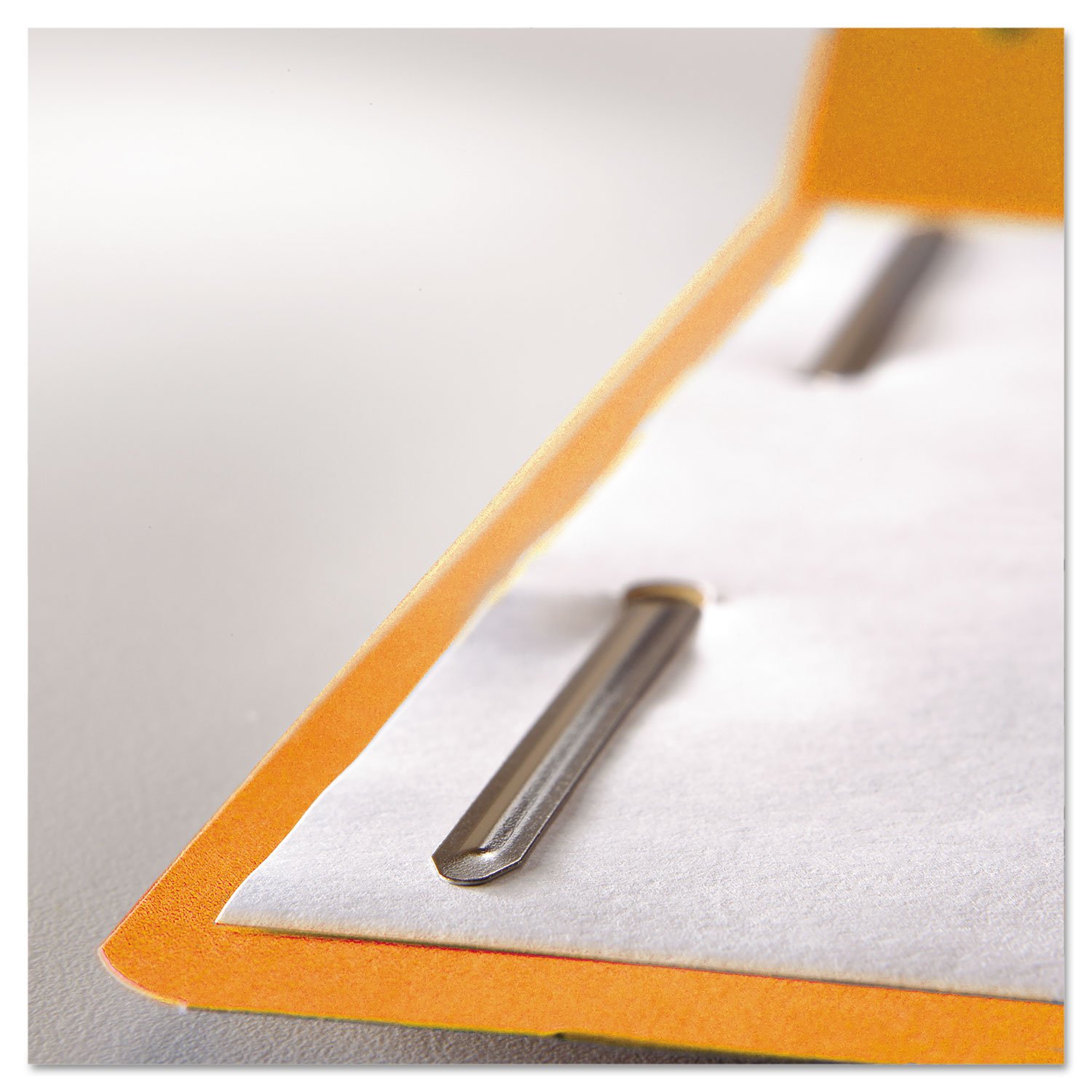 Smead 12540 Two-Fastener File Folders - 1/3 Cut Assorted Top Tabs, Letter Size, Orange (50/Box) - Perfect for Office Organization & Document Filing