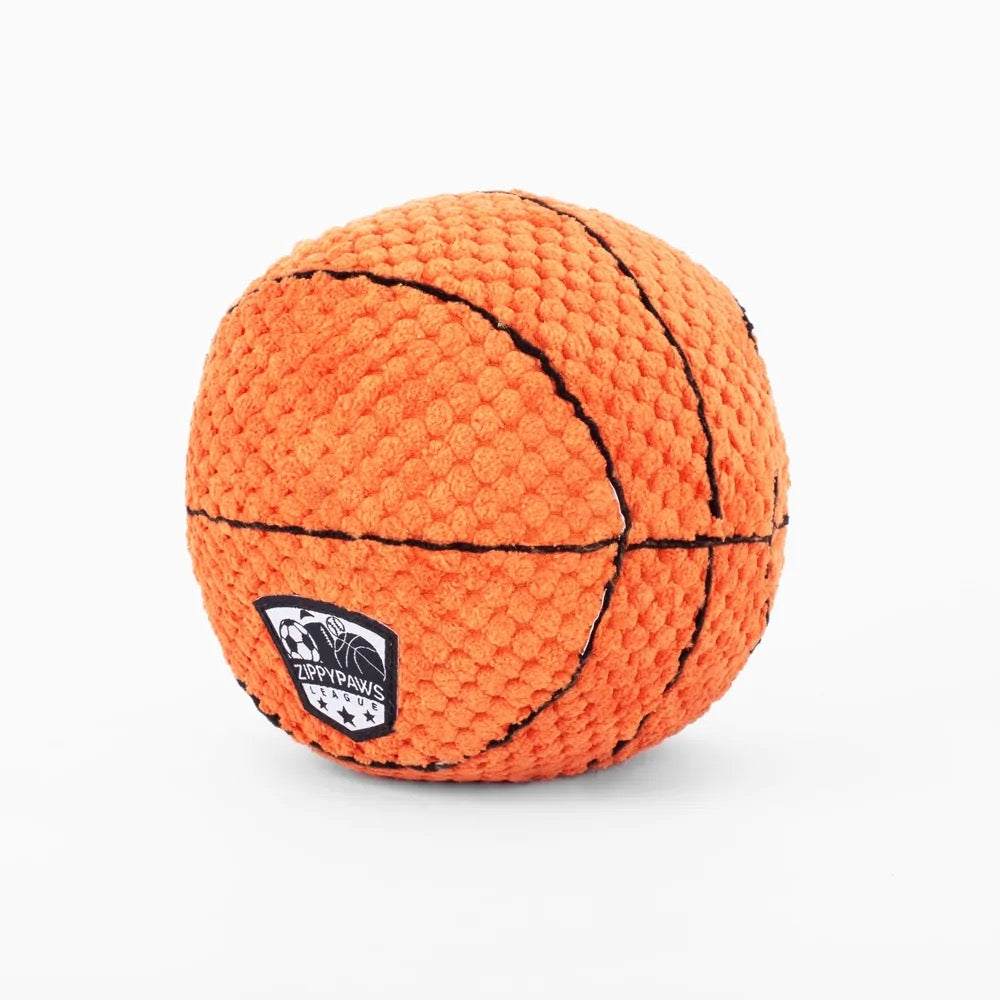 Soft Plush Basketball Toy for Dogs - SportsBallz Basketball by ZippyPaws - Perfect for Indoor Play, Fetch Games & Pet Training