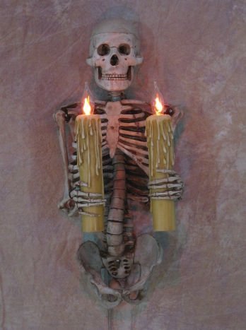 Skeleton Torso Wall Sconce - Gothic Candle Holder with Two Arms for Halloween & Home Decor | Perfect for Spooky Parties, Haunted Houses & Gothic Interior Design