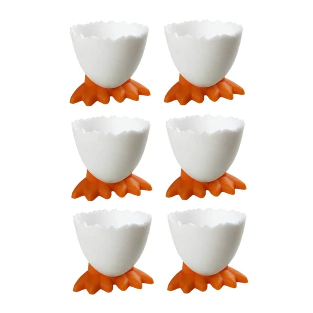 Cute Cartoon Egg Cup Holders - 6pcs Soft Boiled Egg Stand for Kids Breakfast, Restaurants & Kitchen Decor | Fun Tableware for Easter, Brunch & Family Dining