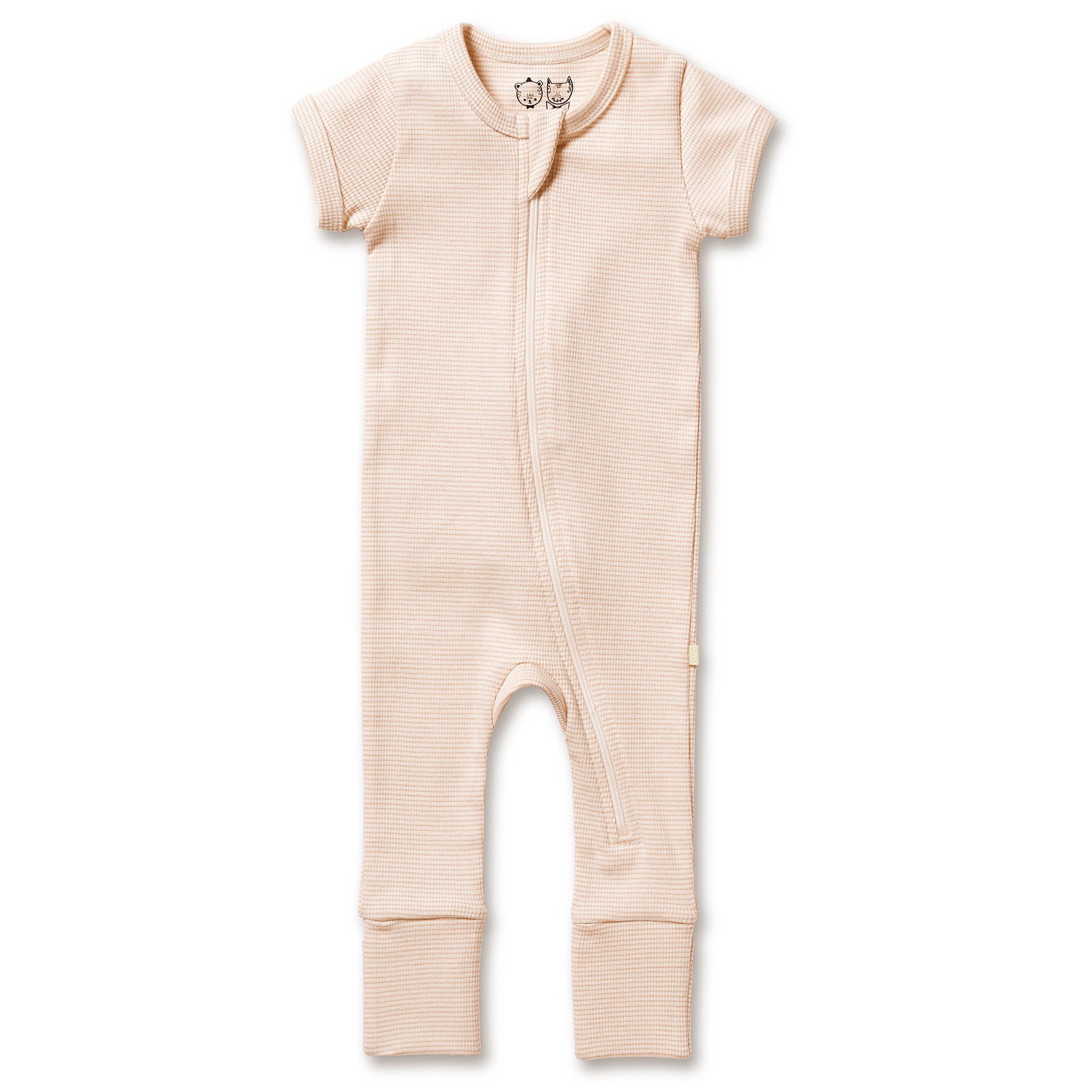 Organic Stripe Rib Zipsuit for Baby - Soft Cotton One-Piece Romper with Snap Closure | Perfect for Newborns, Infants & Toddlers | Ideal for Playtime, Sleepwear & Everyday Outfits