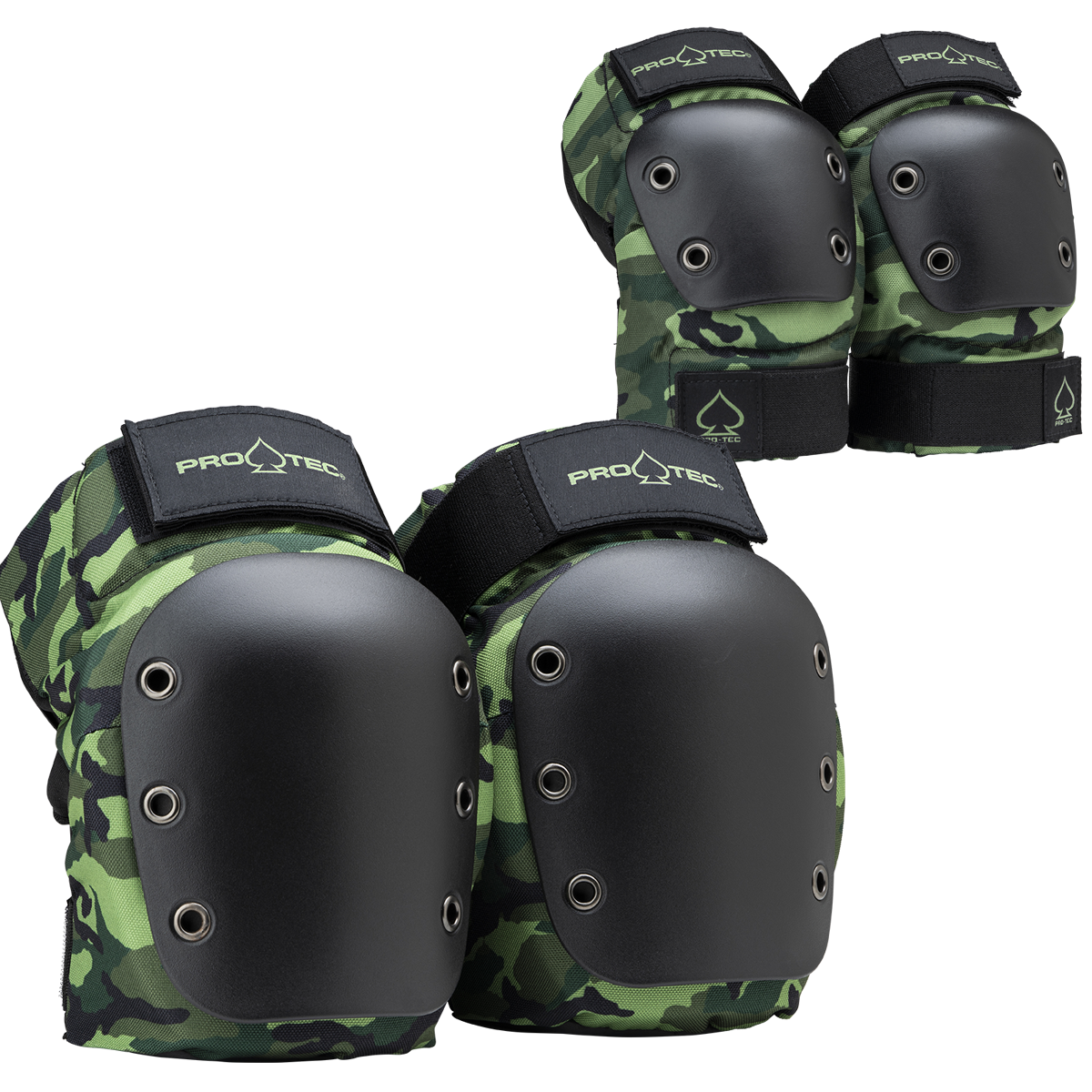 STREET KNEE & ELBOW PAD SET - Open Back Camouflage Design for Skateboarding, BMX & Extreme Sports Protection