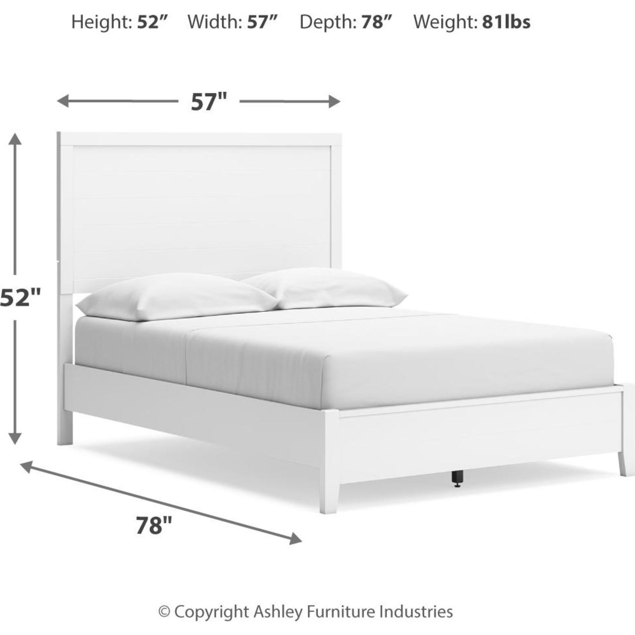 Binterglen 6-Piece Full Panel Bedroom Set in White - Modern Bed Frame, Nightstands & Dresser for Cozy Home Decor
