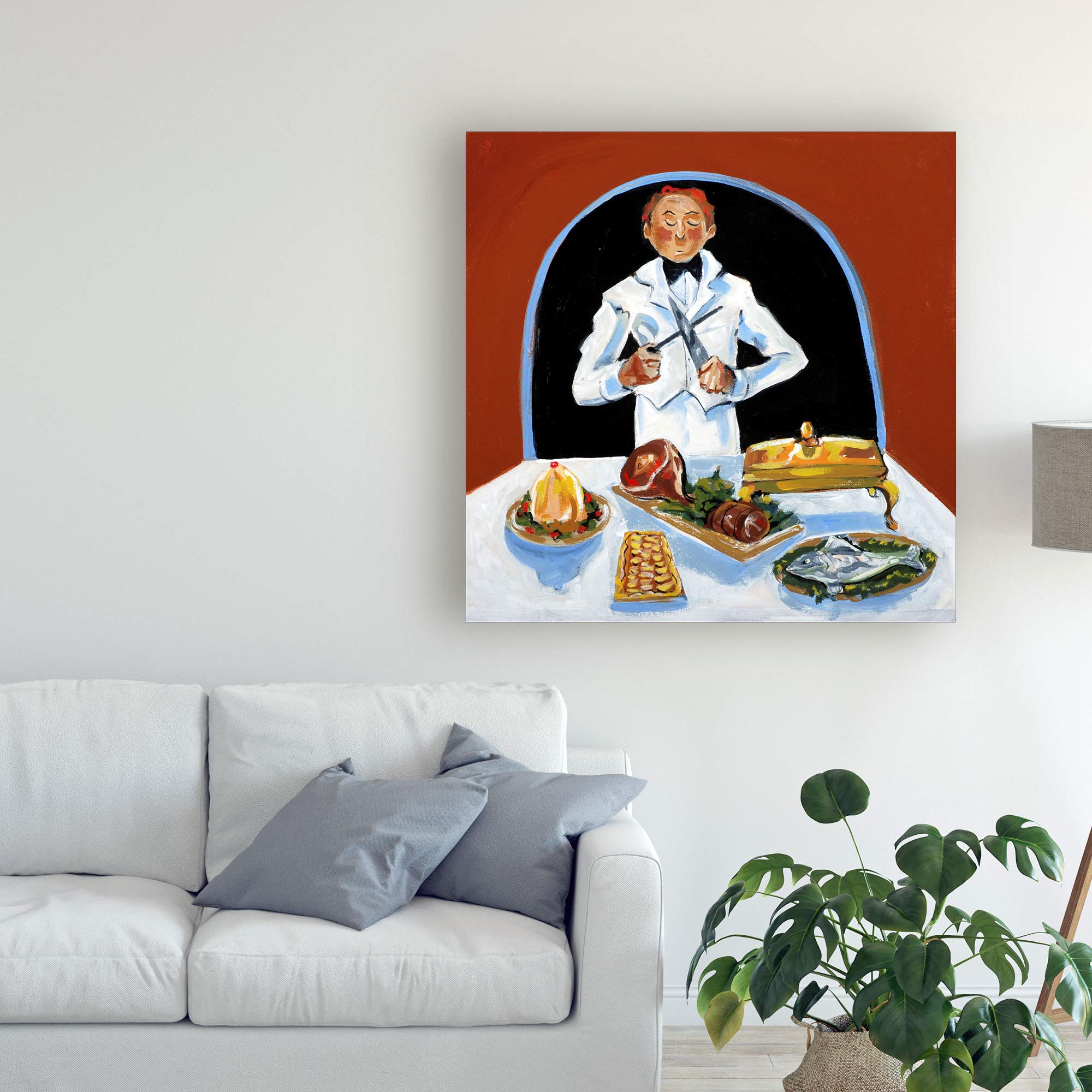 Trademark Fine Art - Patricia A. Reed's 18x18 Garcon Buffet Wall Art - Elegant French-Inspired Canvas Print for Dining Room & Kitchen Decor
