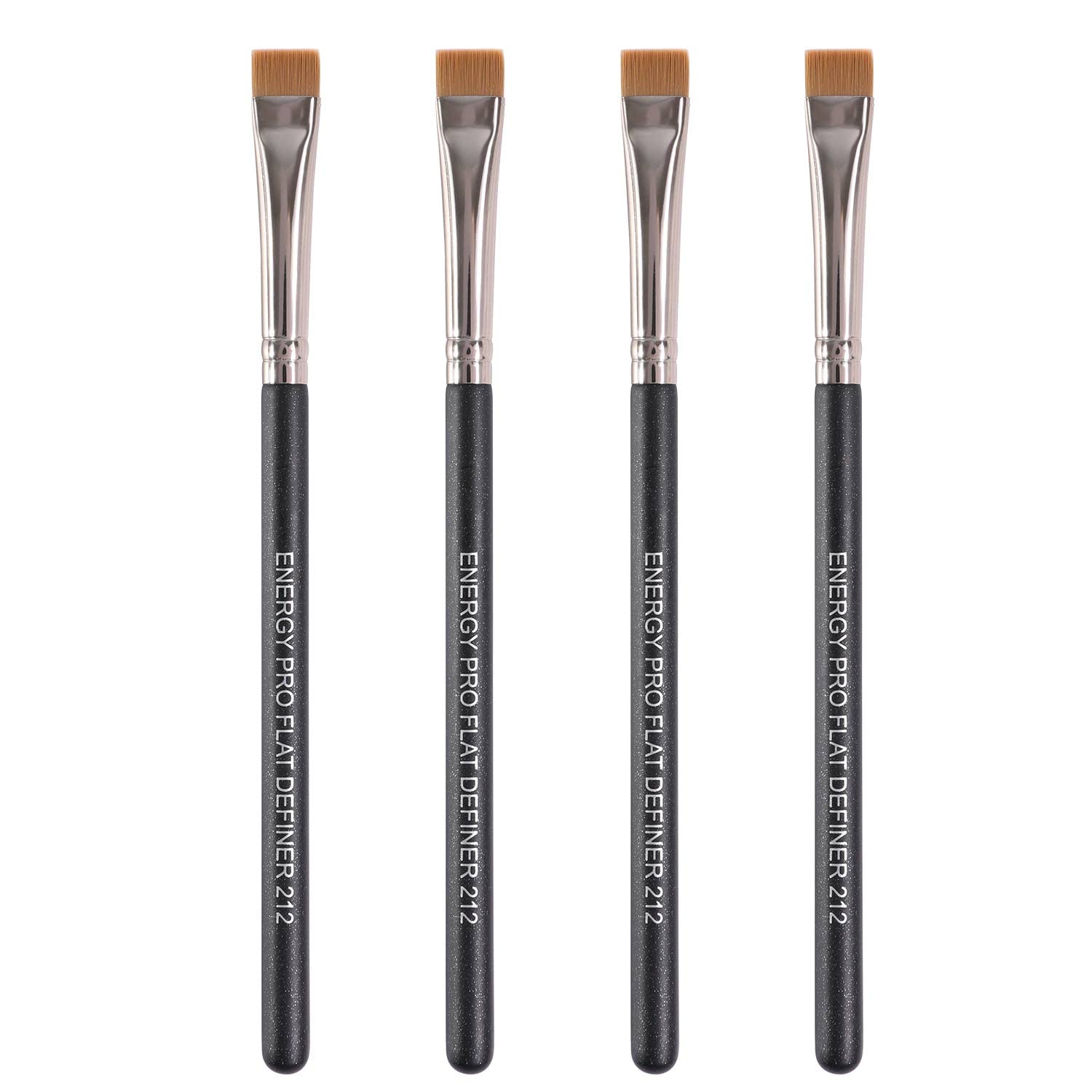 ENERGY 4-Piece Eye Makeup Brush Set - Flat Definer Brush, Eyeliner Brush, Eyebrow & Concealer Brush (212) | Professional Makeup Tools for Smokey Eyes, Winged Liner & Flawless Brows | Perfect for Daily Makeup & Special Occasions