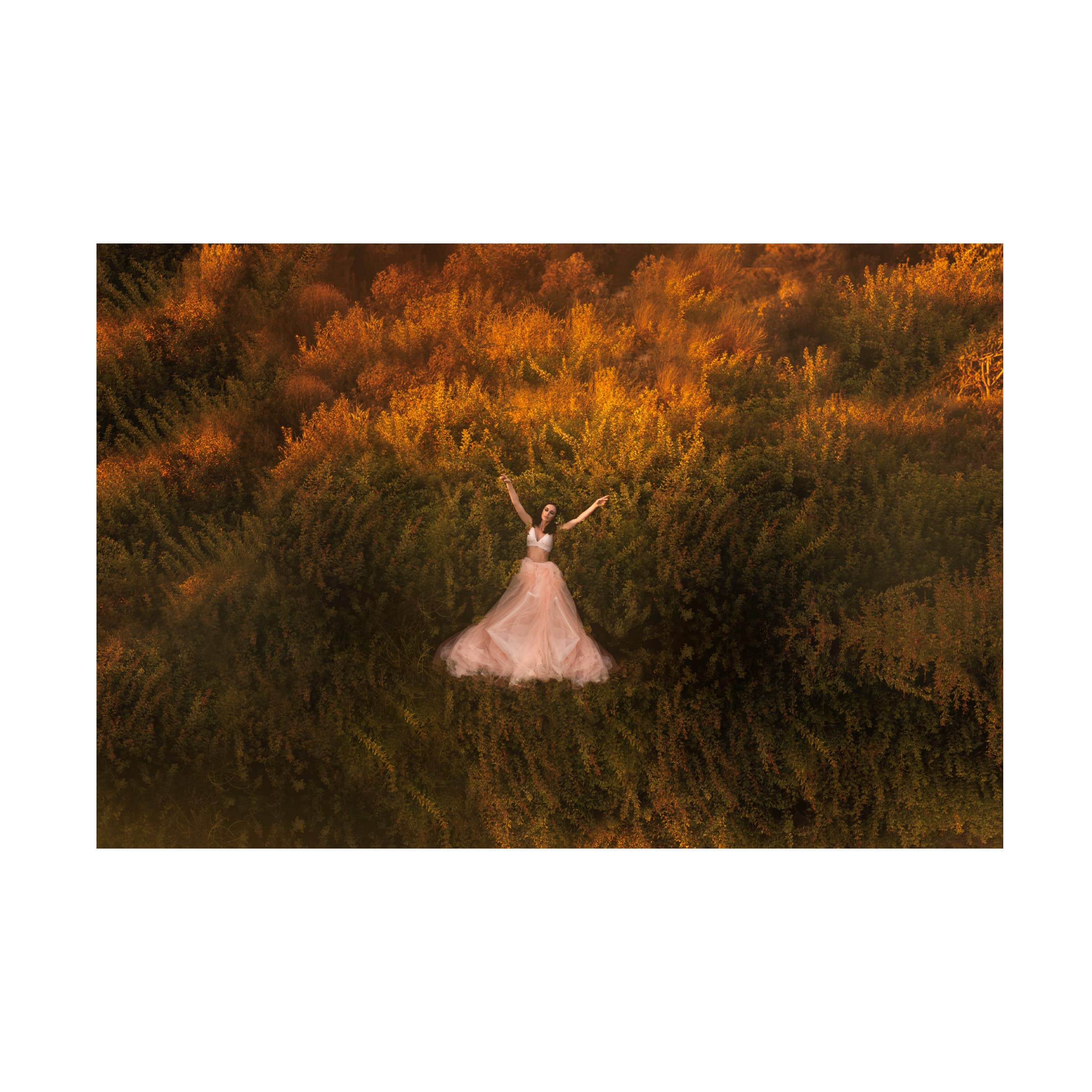 Mike Darzi 'Natalia In The Field' Canvas Wall Art Print - Handmade Landscape Painting for Living Room, Bedroom & Office Decor