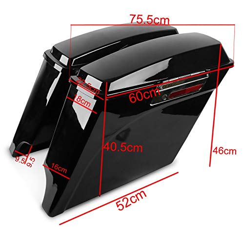 Premium Stretchable Saddlebags for Harley Davidson Road King Classic 1998-2013 - Painted Finish, No Lock Included - Perfect for Motorcycle Touring & Long-Distance Riding