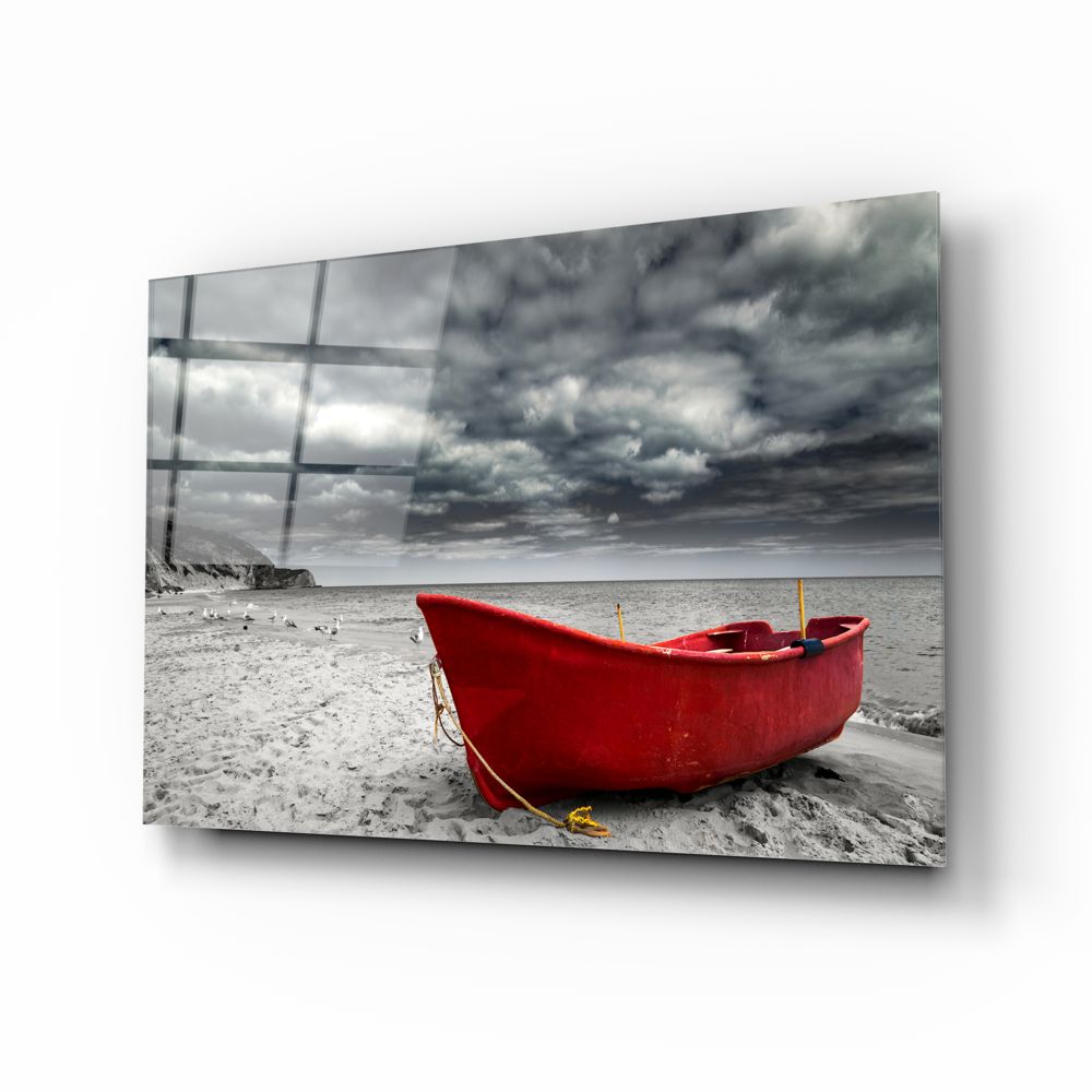 Red Sailboat Model - Classic Wooden Toy Boat for Kids & Collectors | Perfect for Home Decor, Nautical Themed Parties & Gifts