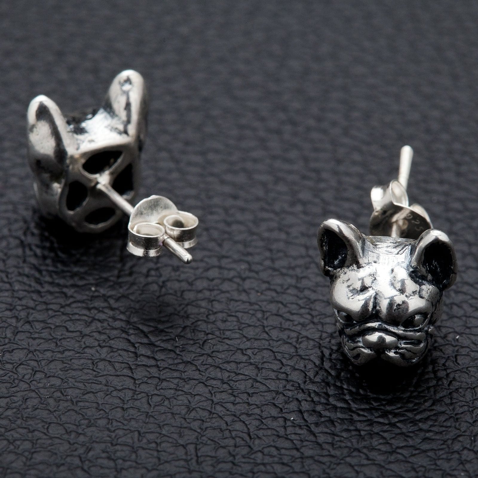 French Bulldog Head Sterling Silver Earrings for Women - Hypoallergenic & Dainty Studs - Perfect Gift for Dog Lovers, Pet Owners & Animal Jewelry Collectors | Great for Everyday Wear, Date Nights & Special Occasions
