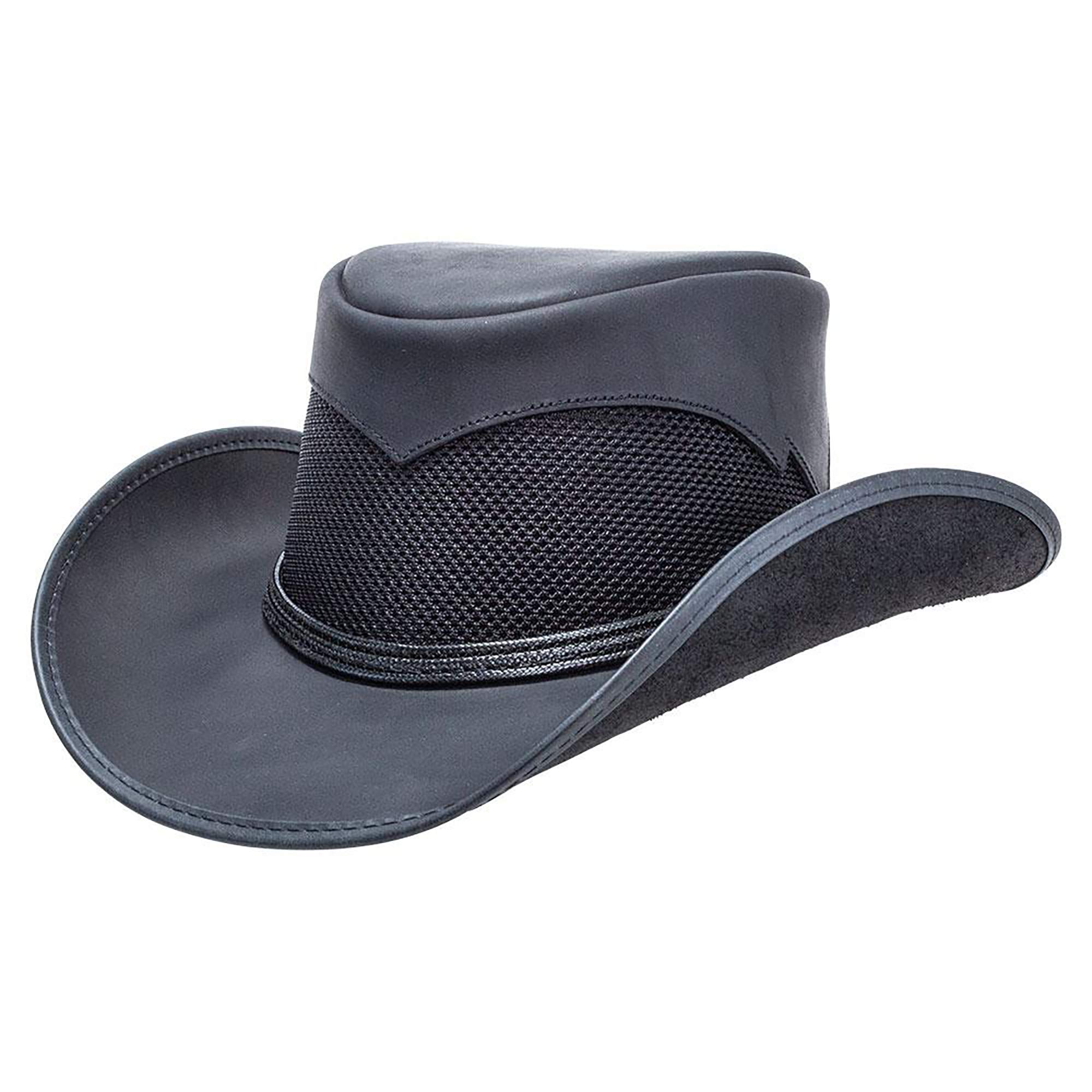 American Hat Makers Durango Leather Mesh Cowboy Hat - Breathable Western Style for Men & Women - Perfect for Rodeo, Outdoor Adventures & Country Music Festivals