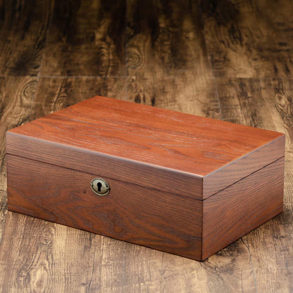 Hemobllo 1pc Premium Wooden Watch Box - Luxury Watch Storage Case & Organizer with Glass Top for Men and Women - Perfect for Watch Collection Display, Travel, and Gift Giving