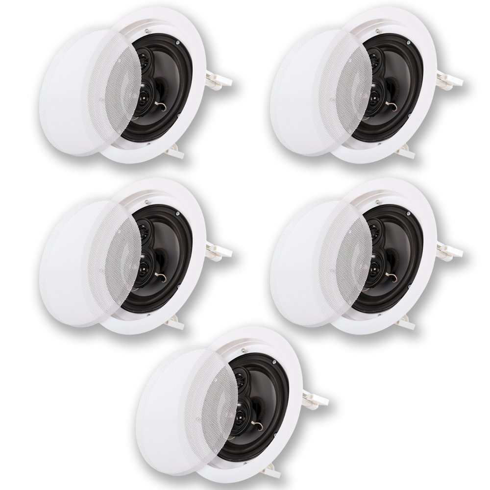 Goldwood CS-IC83 8-Inch 3-Way In-Ceiling Home Theater Speaker System (White, 5 Speakers) - Premium Acoustic Audio for Immersive Movie Nights & Multi-Room Music