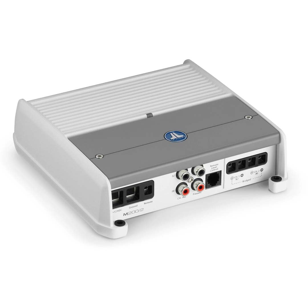 JL Audio M200/2 Marine Amplifier - M Series Class D 2-Channel Full Range Waterproof Boat Stereo System - Perfect for Boats, Yachts & Marine Audio Upgrades