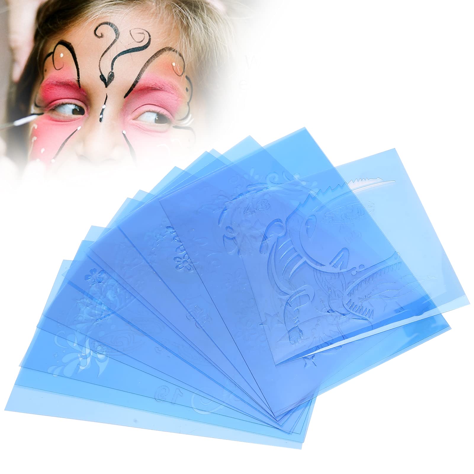 12Pcs Reusable Face Painting Stencils Kit - Halloween & Christmas Makeup Templates for Kids & Adults - DIY Body Art Designs for Parties, Festivals and Costume Events