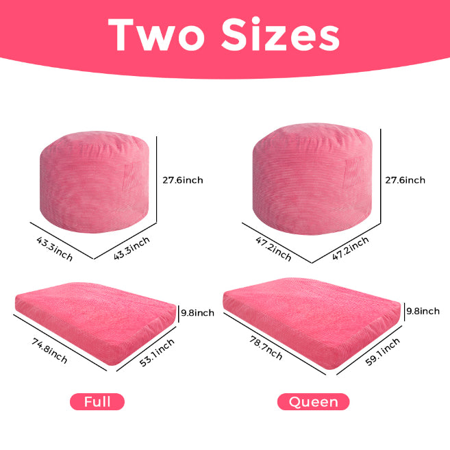 MAXYOYO Giant Bean Bag Bed - Corduroy Convertible Chair & Floor Mattress for Adults | Comfortable Lounge Chair & Guest Bed for Living Room, Bedroom & Dorm