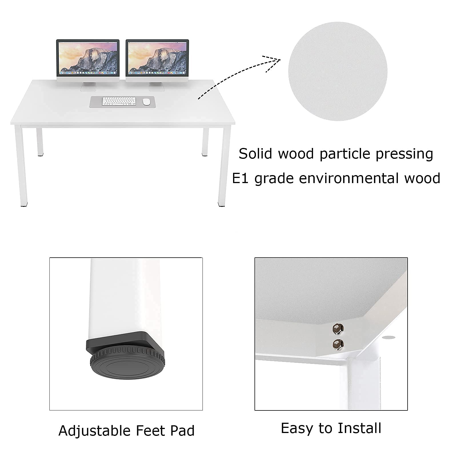 SogesGame 39.4 Inch Compact Computer Desk for Small Spaces - Home Office Writing Desk with Sturdy Frame | Perfect for Apartments, Dorms & Workspaces