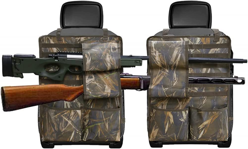 2-Piece Tactical Car Seat Back Gun Rack Organizer - Secure Automotive Rifle & Shotgun Holder with MOLLE System - Vehicle Gun Storage for Truck, SUV, Jeep - Perfect for Hunting, Road Trips & Outdoor Adventures