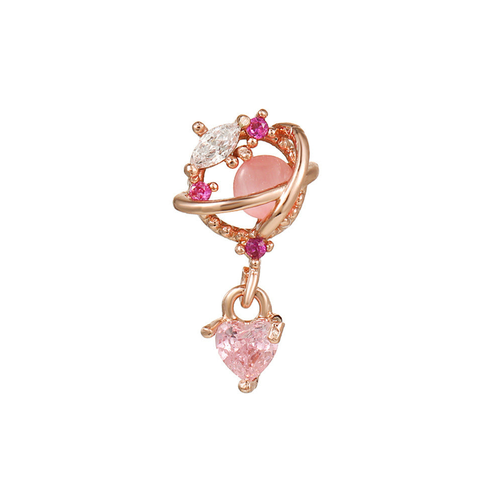 20G Heart Pearl Stud Dangle Helix Cartilage Earrings for Women | EGD0367 | Elegant Jewelry for Daily Wear, Parties & Special Occasions