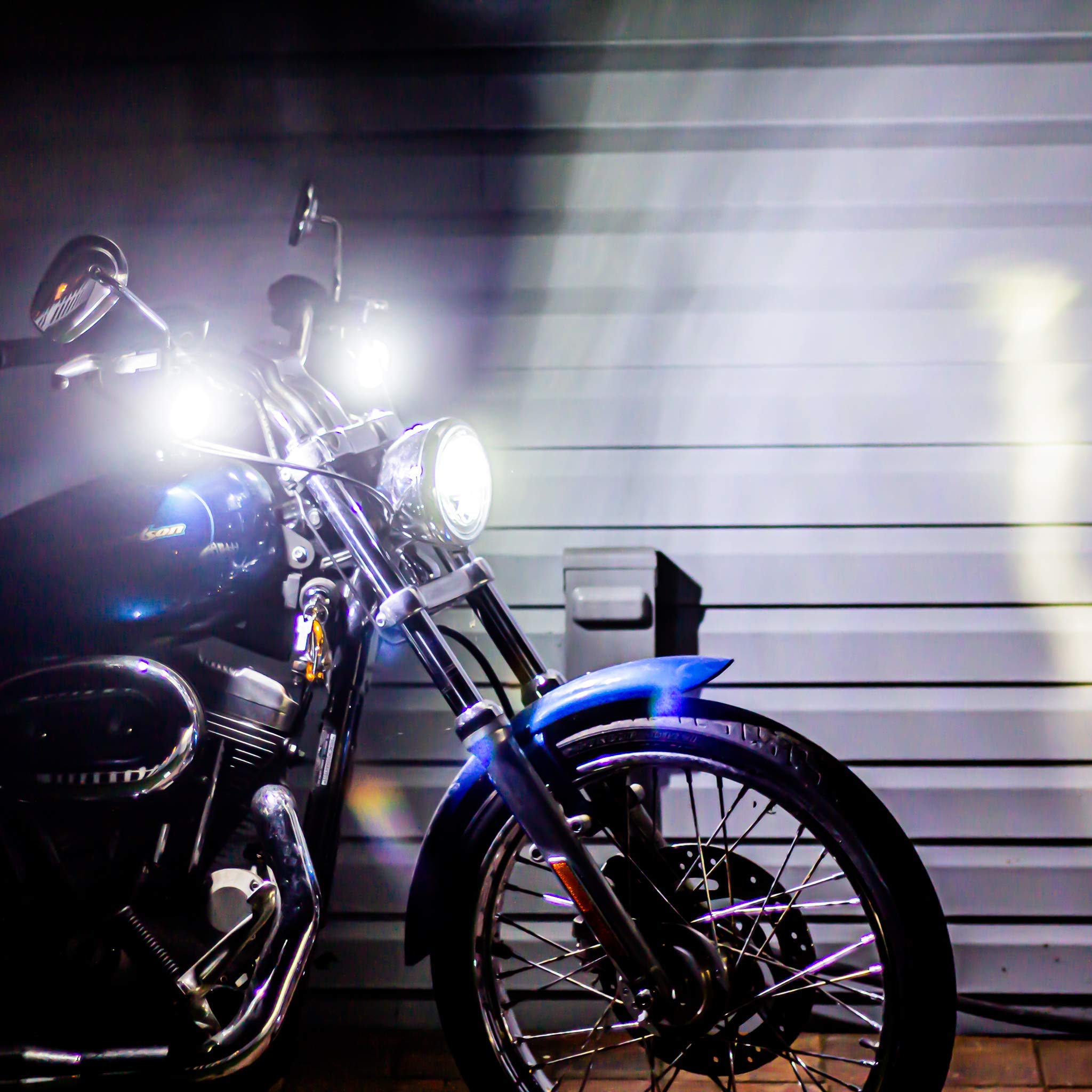 Harley Davidson LED Turn Signal Kit - Front & Rear 1157 Bulbs with Bright White Running Lights & Strobing Brake Lights | Smoked Lens | Motorcycle Safety & Customization Accessories | Day & Night Riding