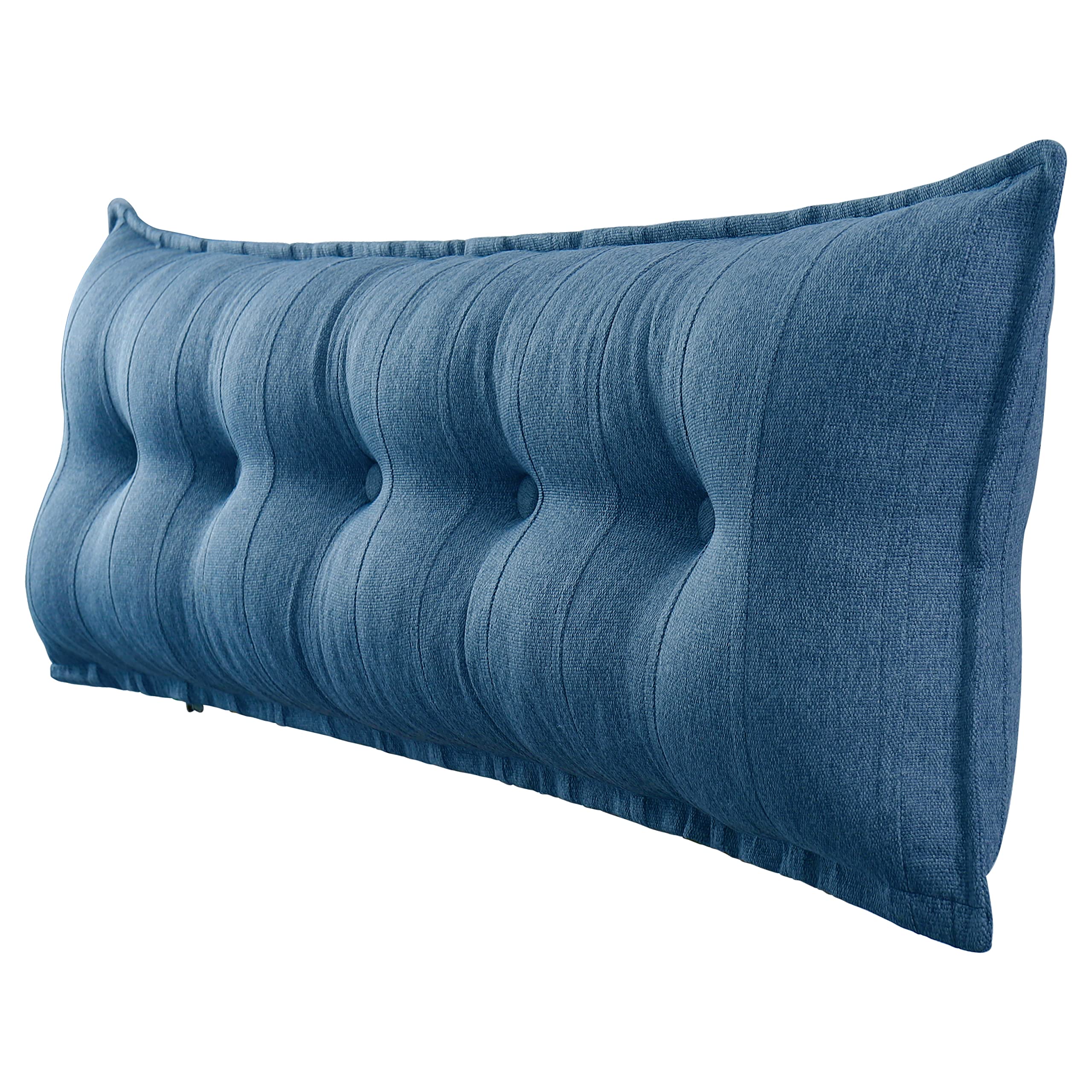 VERCART Reading Pillow for Adults - Large Back Support Cushion with Detachable Linen Cover (Blue, Queen Size) - Perfect for Pregnancy, Watching TV, Gaming & Relaxing in Bed or on Floor
