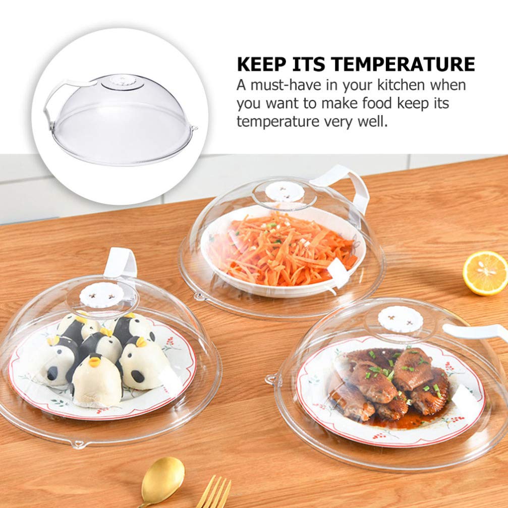 Cabilock Microwave Splatter Cover with Handle - BPA-Free Food Protector Dome for Cheese, Butter, Cake & Desserts | Microwave Safe Plate Cover for Cooking, Reheating & Meal Prep