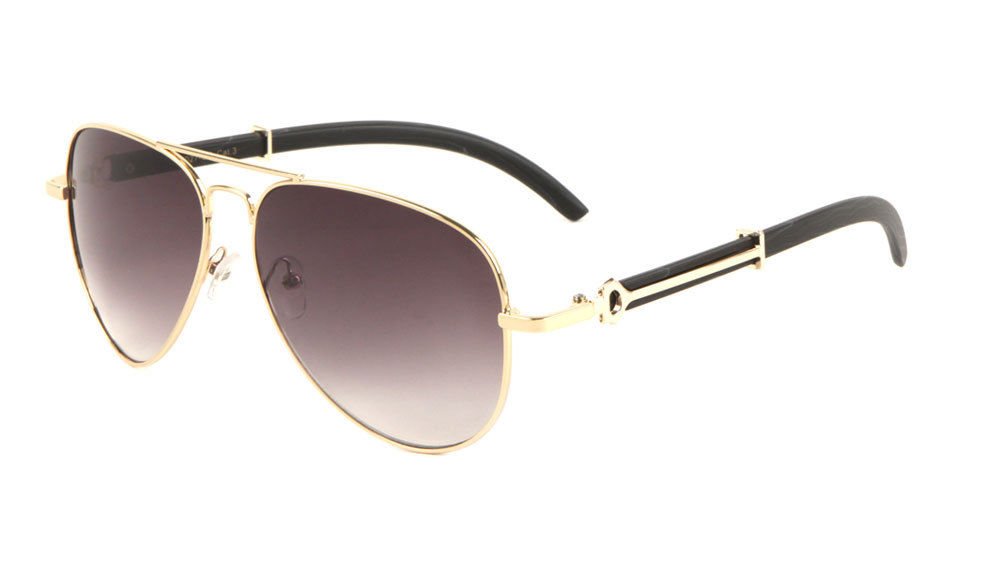 Maverick Aviator Sunglasses for Men & Women - Polarized Metal & Wood Frame Vintage Pilot Shades - Perfect for Driving, Travel & Outdoor Adventures