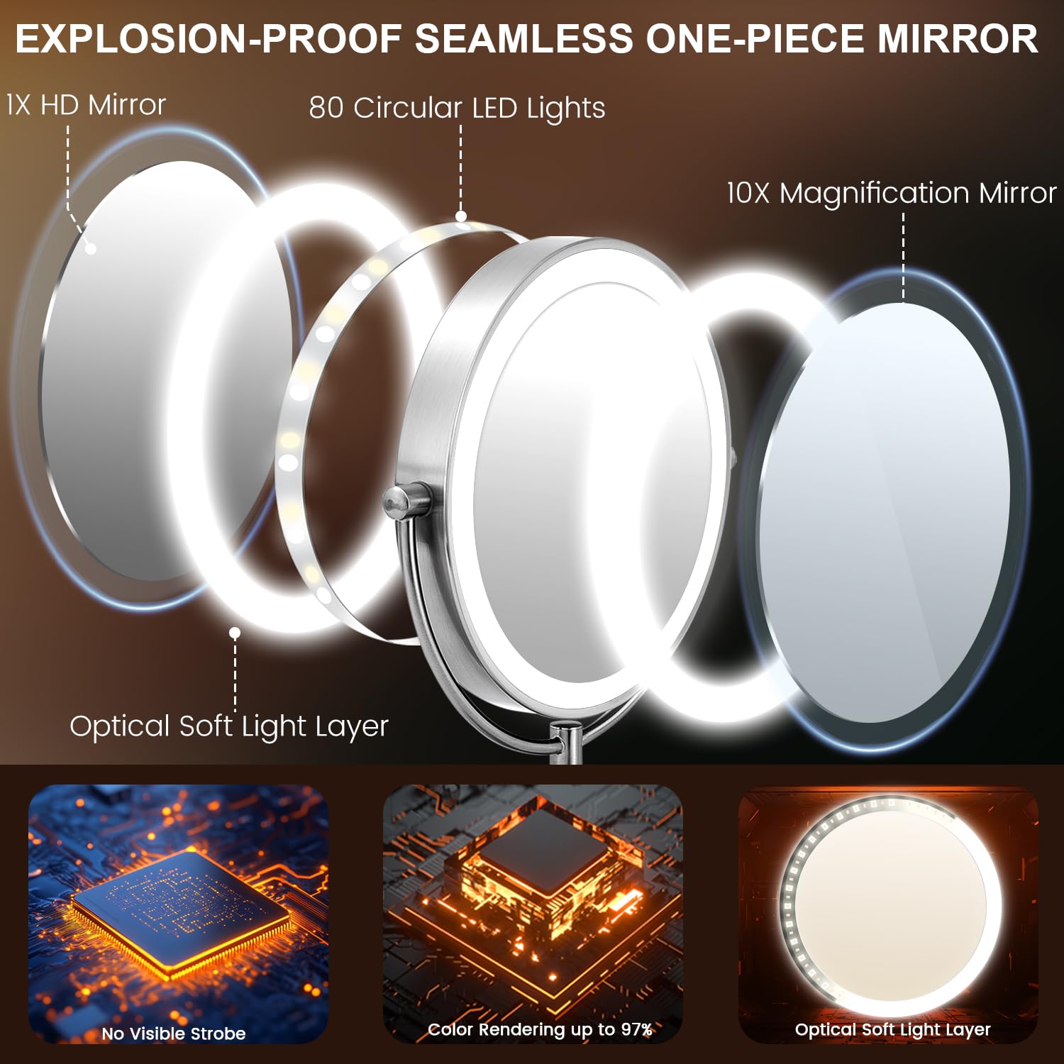 15X Magnifying Mirror with Light - 9