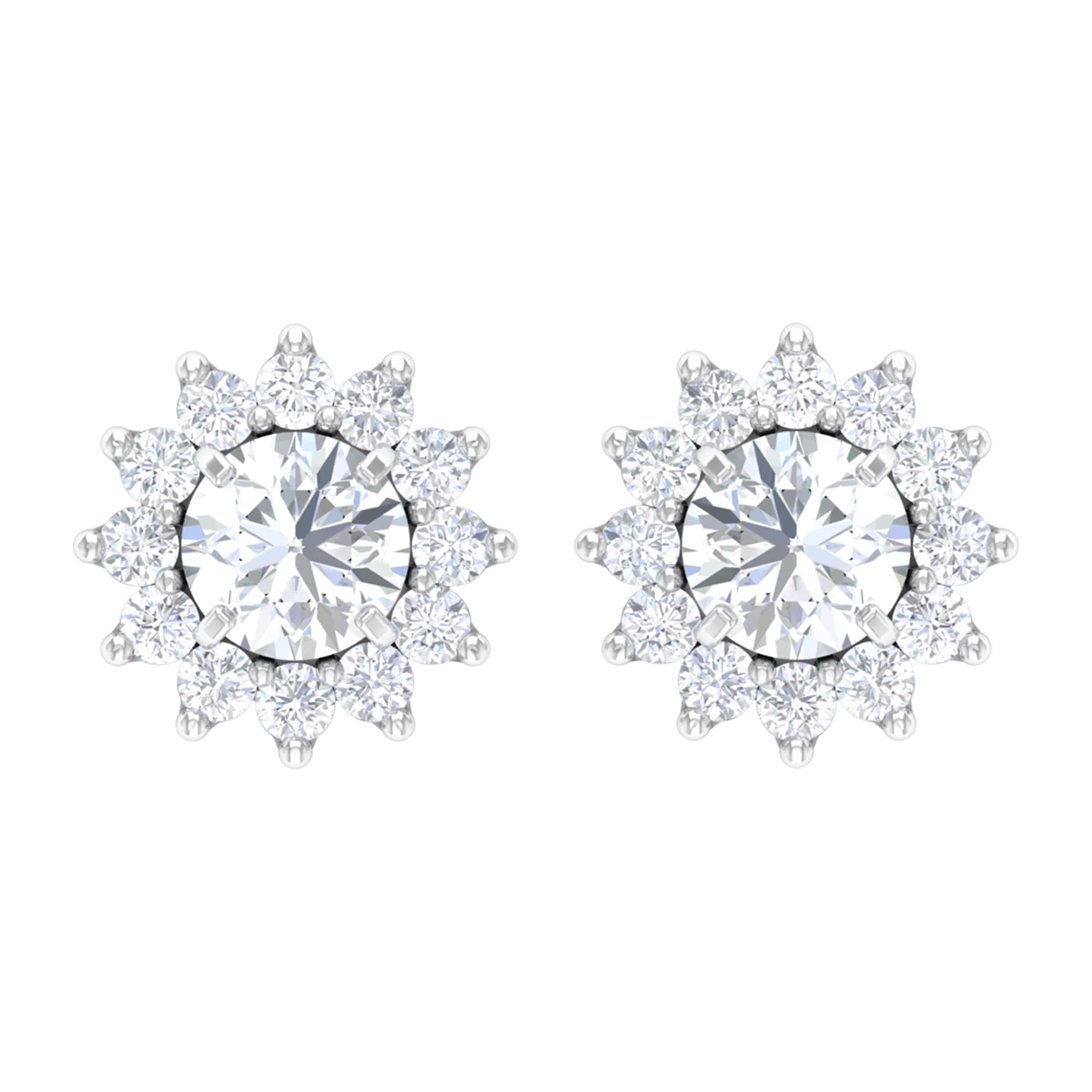 1.25 CT Moissanite Sunburst Stud Earrings for Women - Certified 14K Solid Gold Halo Stud Earrings | Perfect for Weddings, Anniversaries & Special Occasions