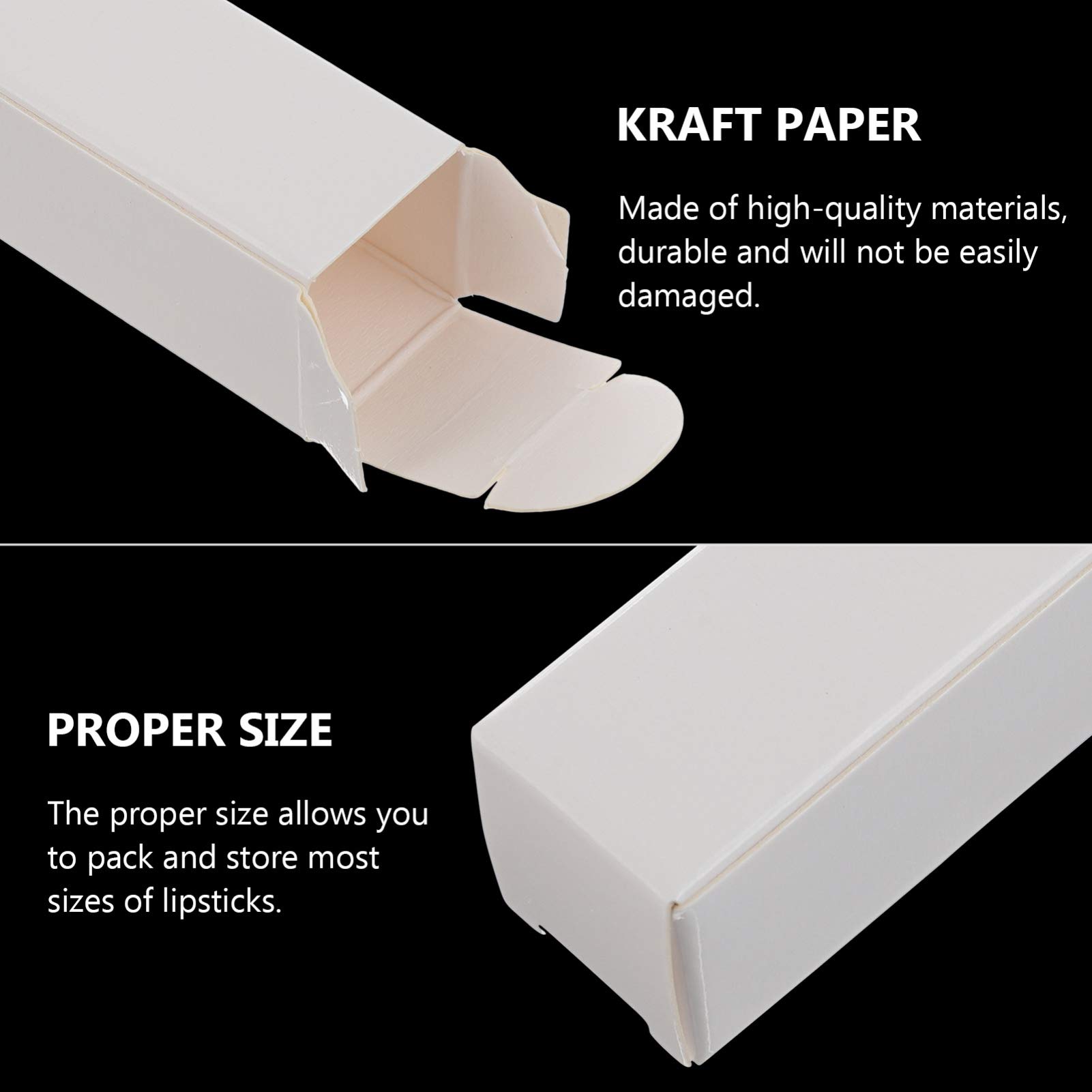 ARTIBETTER 50Pcs Empty Lip Gloss Tubes with Paper Boxes - White Cosmetic Packaging for Lipstick, Lip Balm & Perfume Storage | Perfect for DIY Beauty Products, Retail Display & Gift Packaging