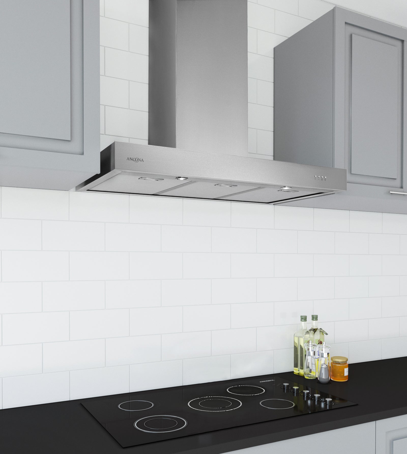 36 Inch Forza LED Chimney Style Range Hood - 380 CFM Powerful Ventilation for Kitchen, Stainless Steel, Modern Design - Perfect for Home Cooking & Professional Kitchens