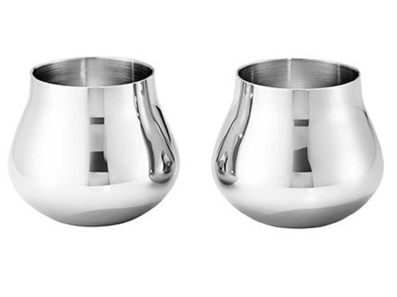 Georg Jensen Sky Shot Glass Set - 2 Stainless Steel Shot Glasses for Cocktails, Whiskey & Party Drinks - Elegant Barware for Home & Entertaining