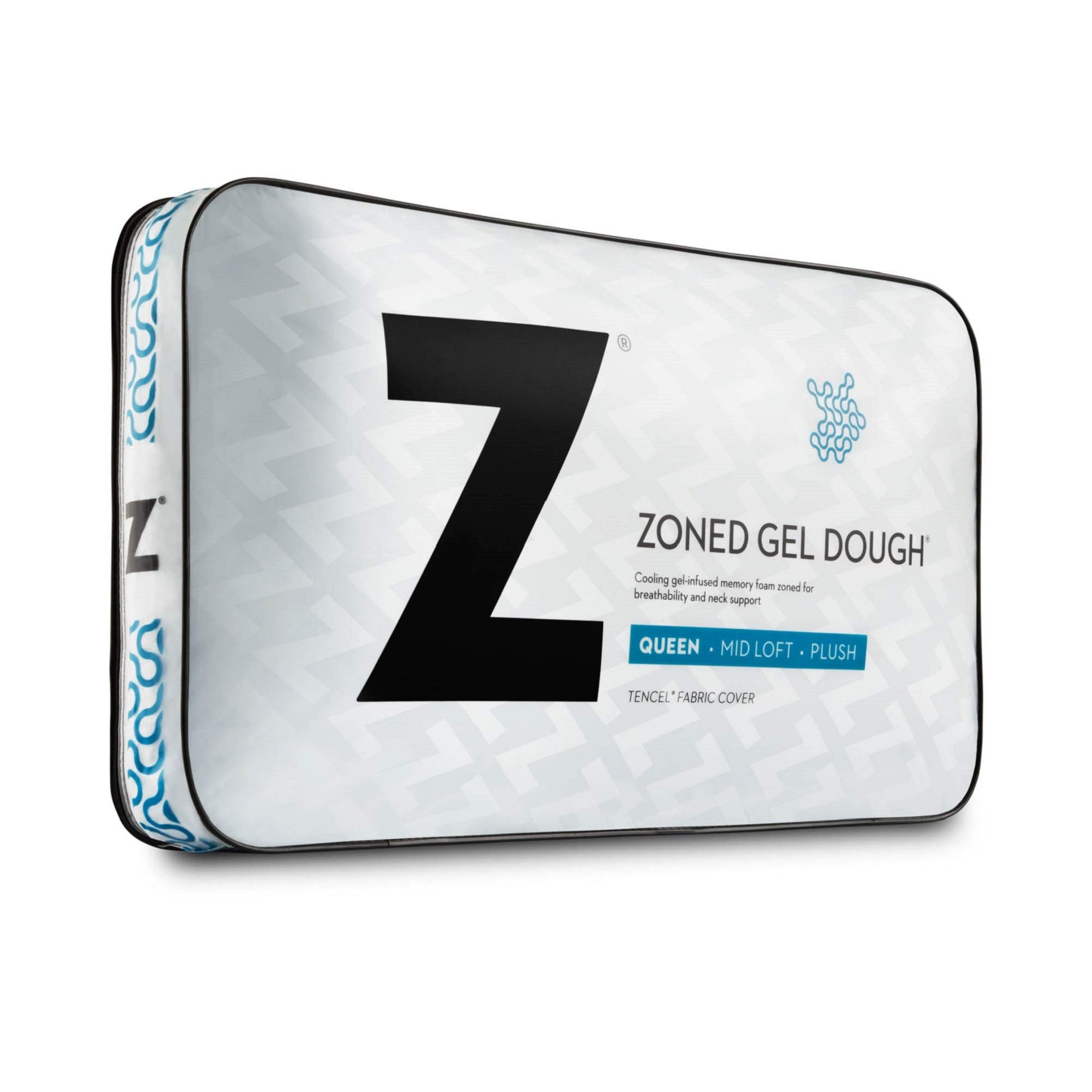 ZONED GEL DOUGH Gel-Infused Memory Foam Pillow for Neck Pain Relief - Queen Size Cooling Bed Pillow with 5-Year Warranty - High Loft Support for Side, Back & Stomach Sleepers - Perfect for Hot Sleepers & Pressure Point Relief