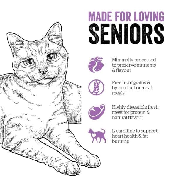 Now Fresh Turkey, Salmon & Duck Recipe Senior Dry Cat Food - Grain-Free, High Protein for Mature Cats - Supports Joint Health & Digestion - Perfect for Indoor & Senior Cats