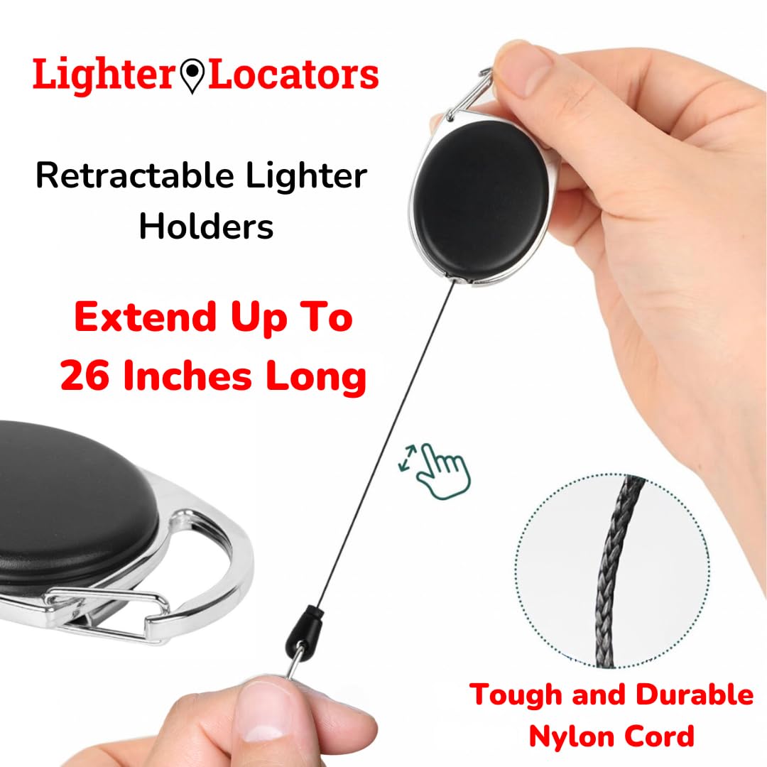 Retractable BIC Lighter Holder - 10 Colors Keychain for J5 Lighters | Camping & Outdoor Use