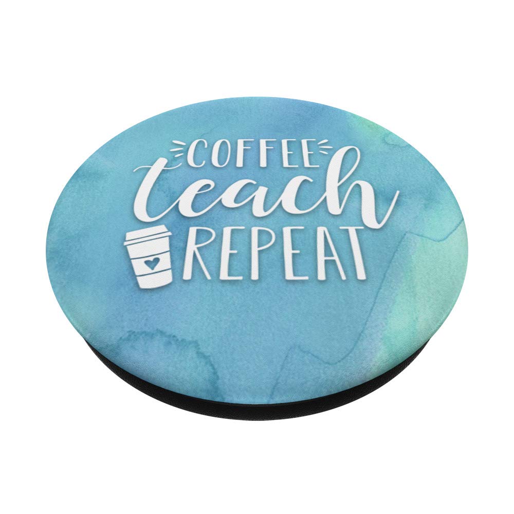 Cute Coffee Lover Teacher Quote PopSockets PopGrip - Swappable Phone & Tablet Grip for Coffee Enthusiasts | Perfect Gift for Teachers, Back to School, Office & Daily Use