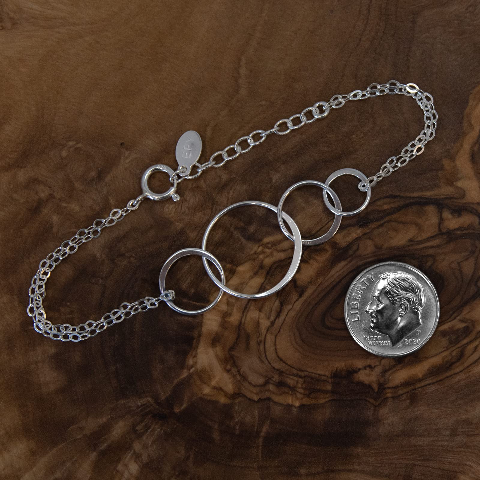 EFYTAL 40th Birthday Gifts for Women - 925 Sterling Silver 4 Circle Ring Bracelet, Elegant Jewelry for Sister, Mom, Wife - Perfect 40 Year Old Birthday Present for Parties, Anniversaries & Special Occasions