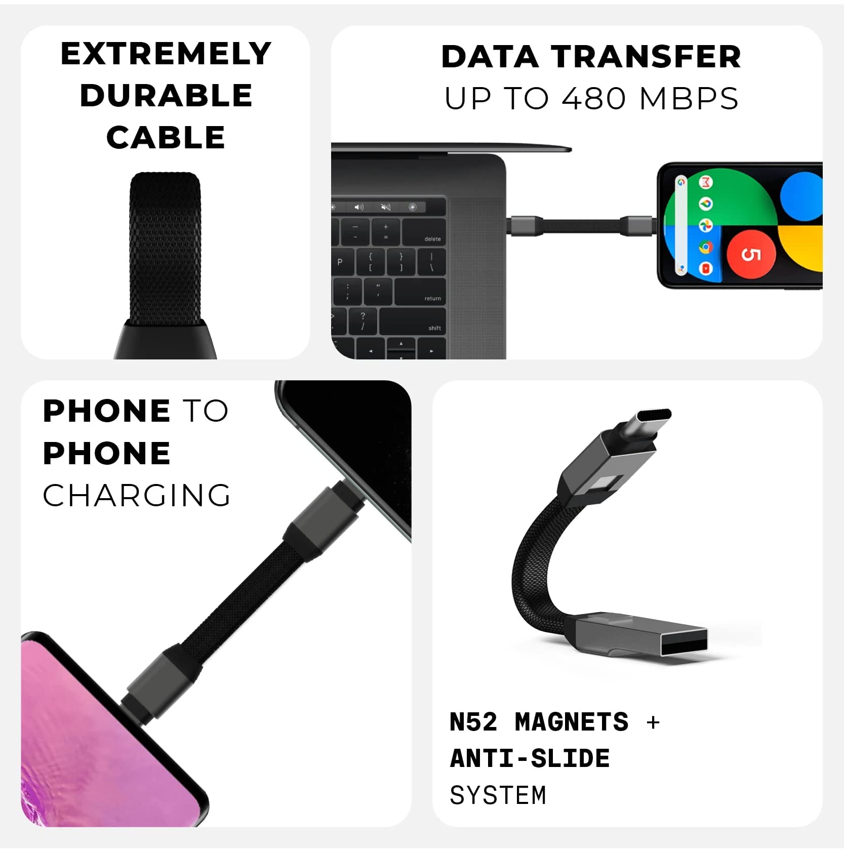 MFi Certified Mini USB to Lightning Cable - 3 Inch Short Charging & Sync Cable for iPhone, Keychain Portable Design - Perfect for Travel, Car, Office & On-the-Go Charging
