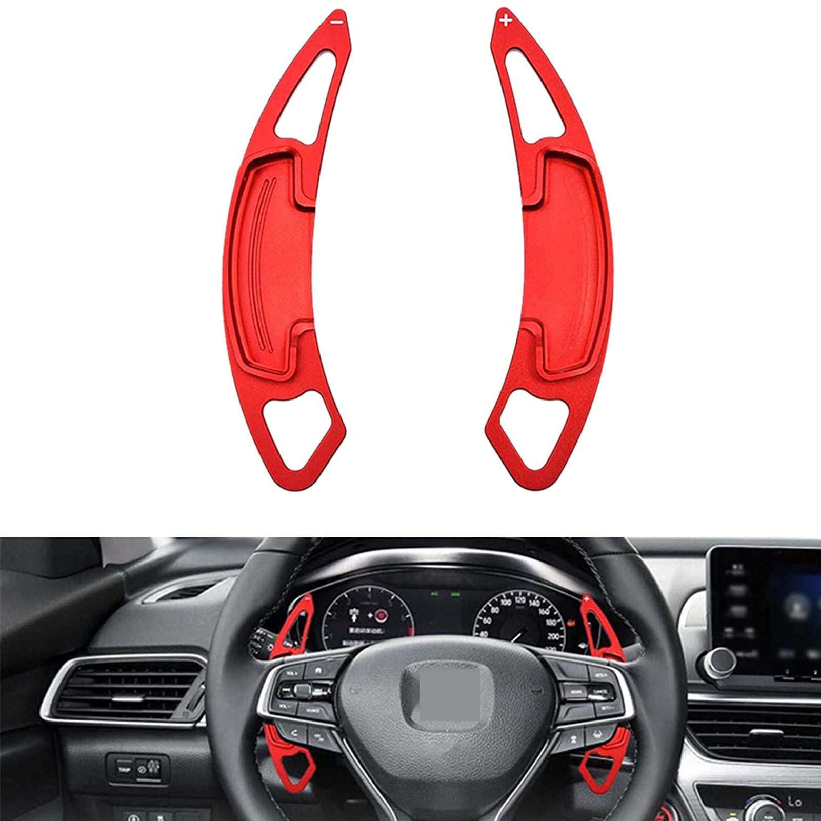 High-Quality Aluminum Alloy Paddle Shift Steering Wheel Shifter Extension - Compatible with Honda Accord, Odyssey, Civic, CR-V, Acura - Red | Enhance Driving Experience for Racing & Daily Commute