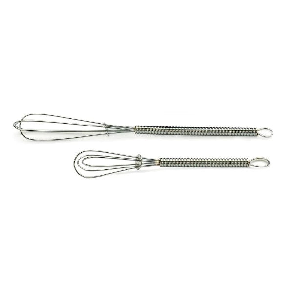 RSVP International Mini Whisk Set of 2 - 5-inch & 7-inch Stainless Steel Whisks for Baking, Cooking, and Mixing - Perfect for Eggs, Sauces, and Small Batches